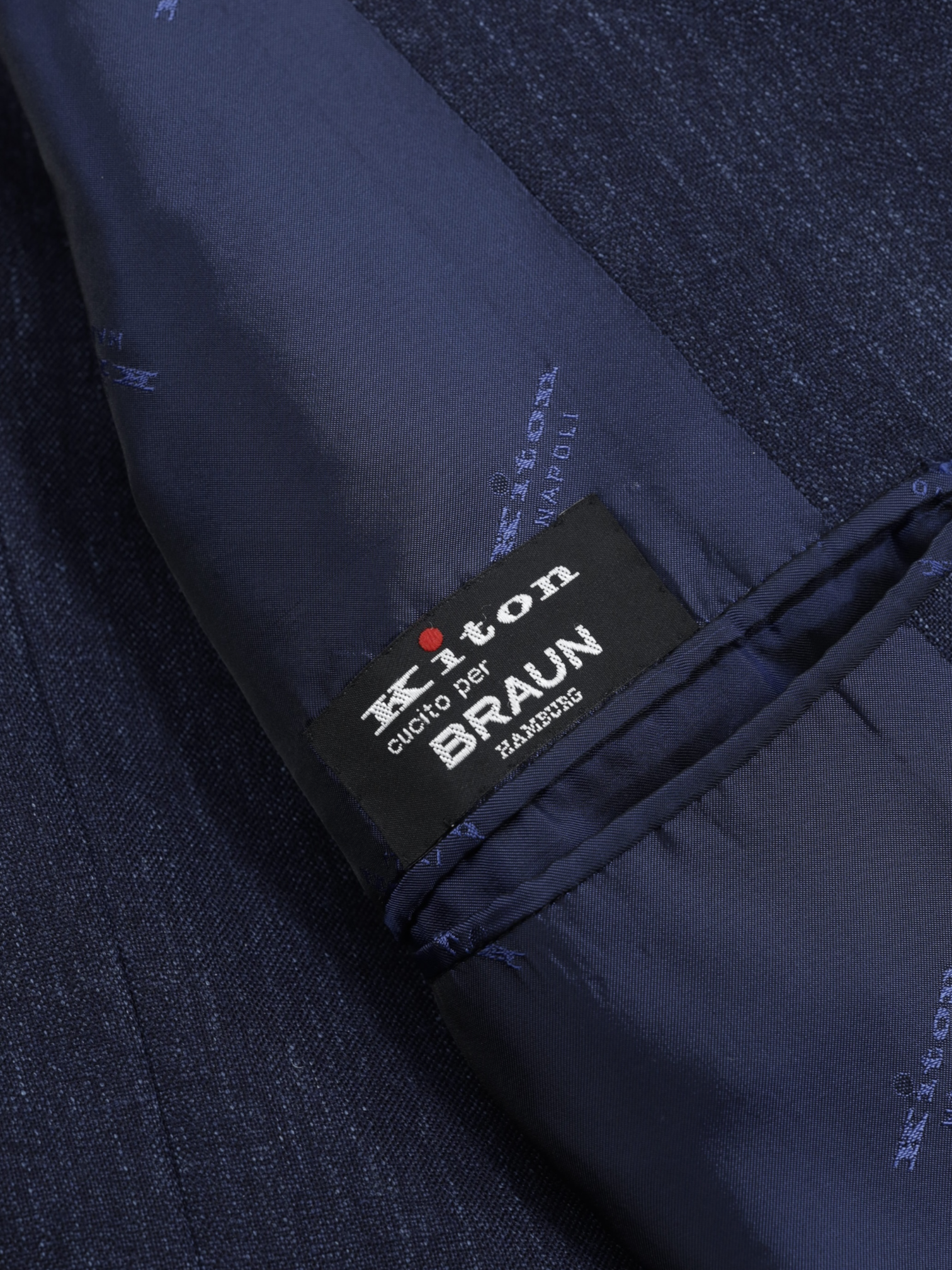 Kiton Denim Blue Cashmere, Linen & Silk Denim-Effect Suit