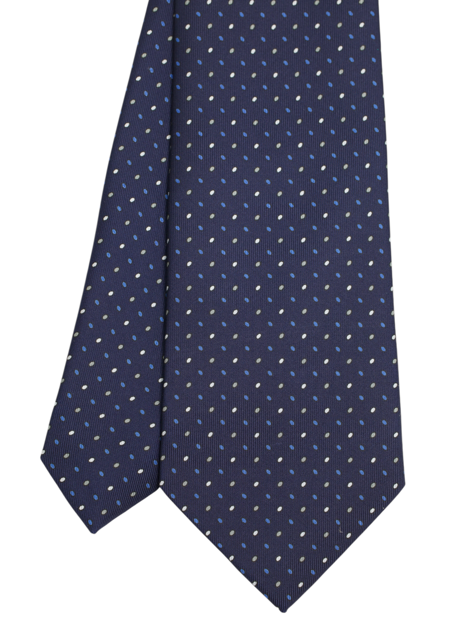 E.Marinella Navy & Light Blue Silk Geometric Tie