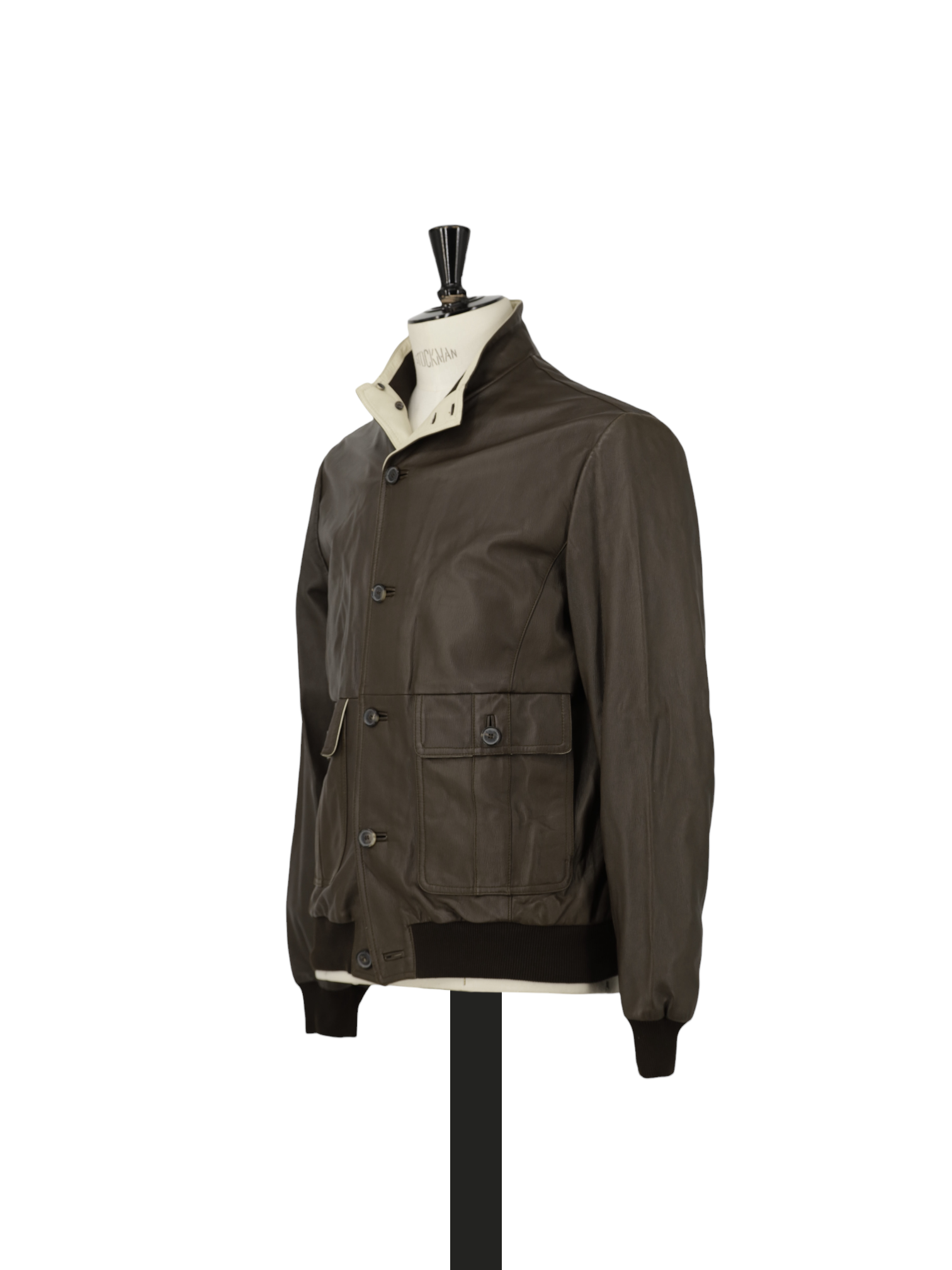 Brioni Brown Soft-Embossed Nappa Leather Jacket