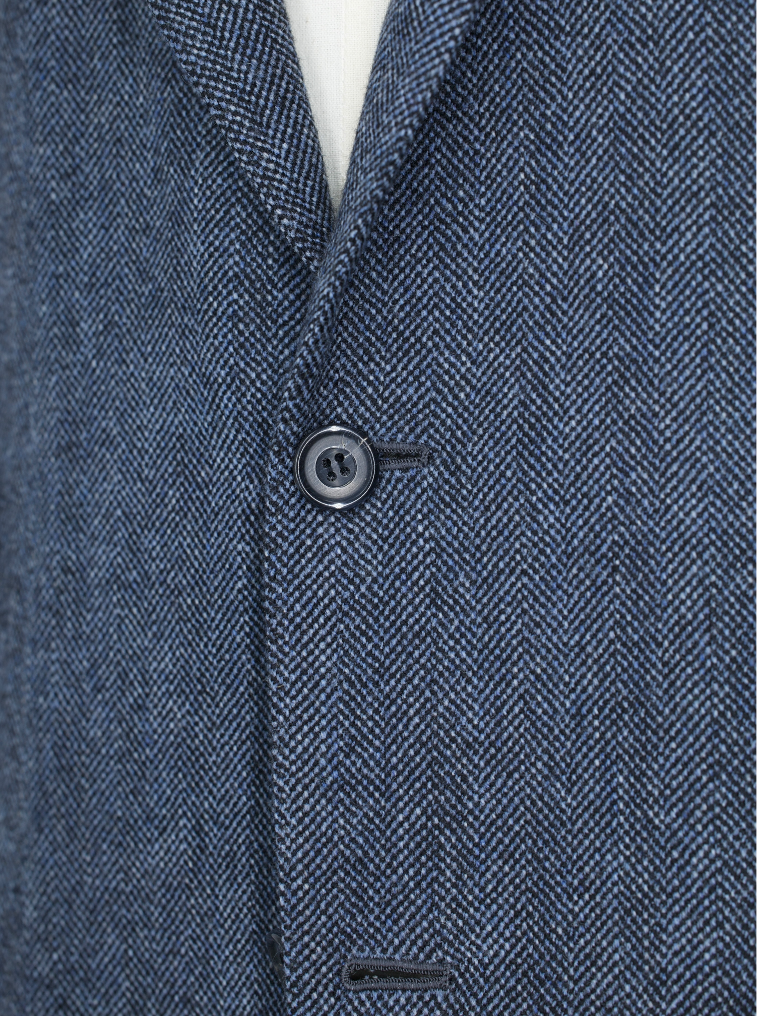 Kiton Steel Blue Pure-Wool Speckled Herringbone Winter Jacket