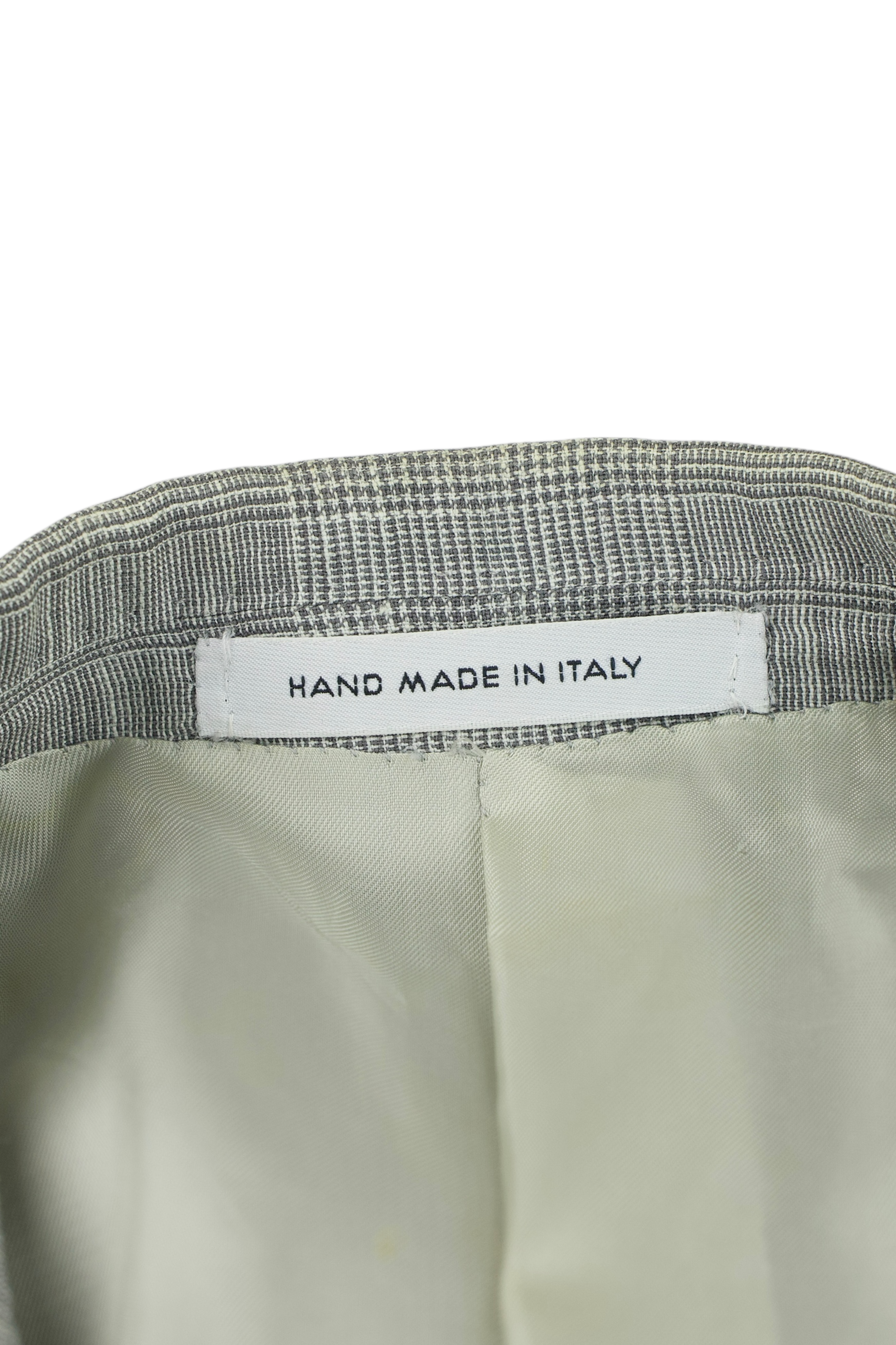Caruso Light Grey Wool, Linen & Silk Glenplaid Summer Jacket