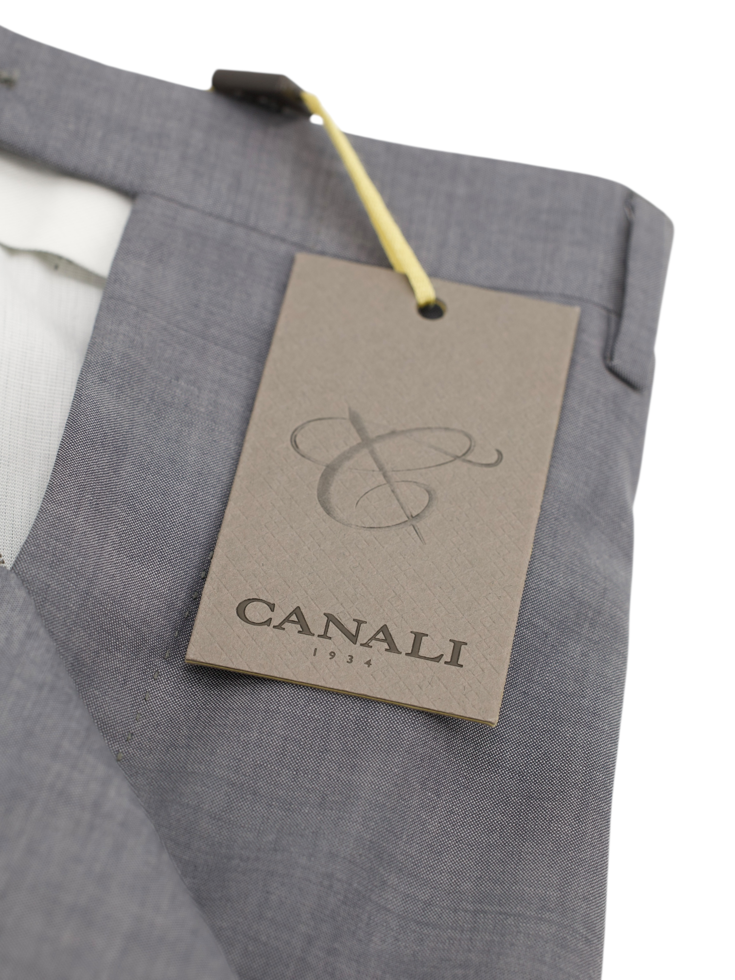 Canali Grey Travel Wool Pinpoint Trousers
