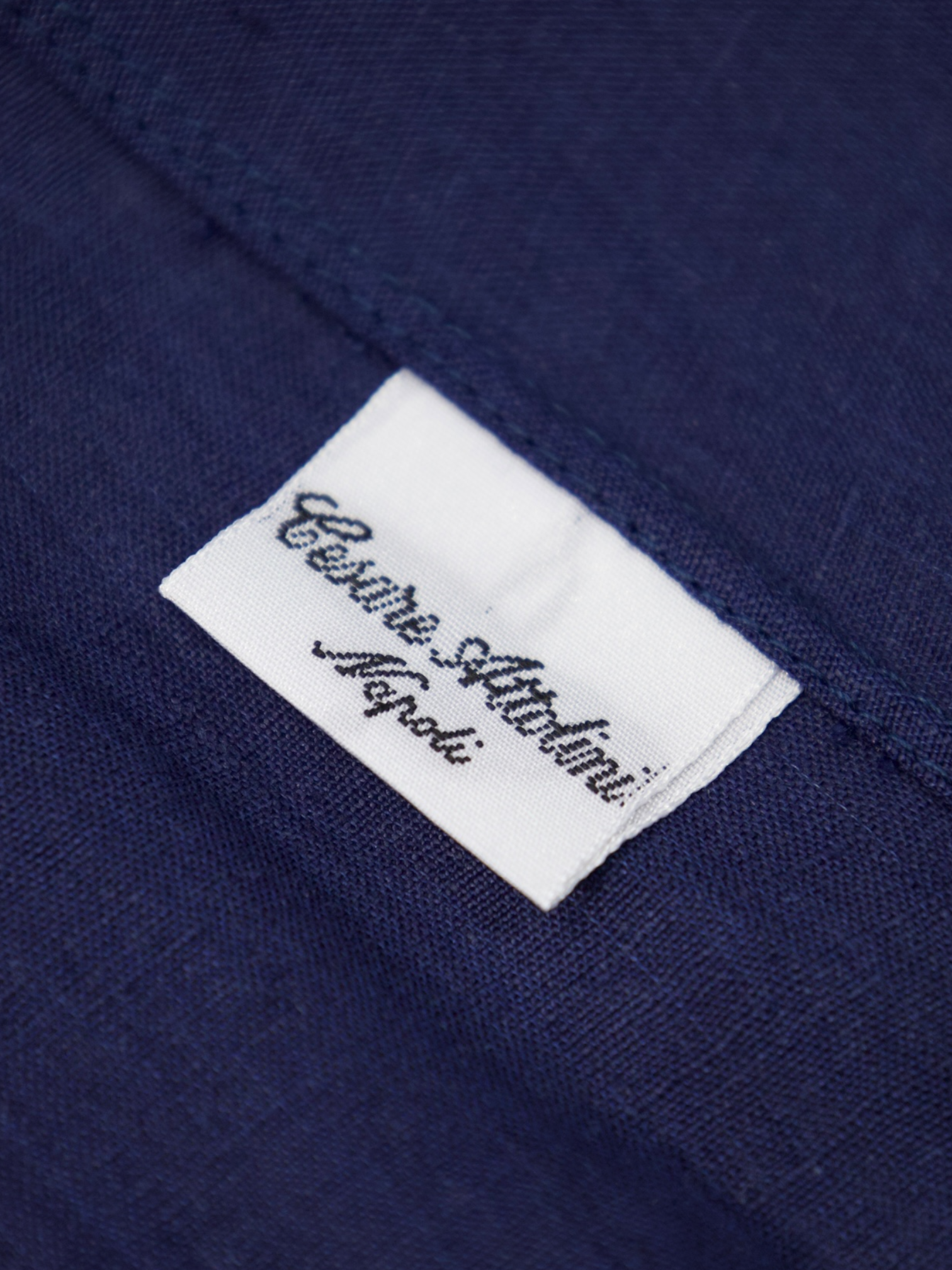 Cesare Attolini Dark Blue Linen Shirt