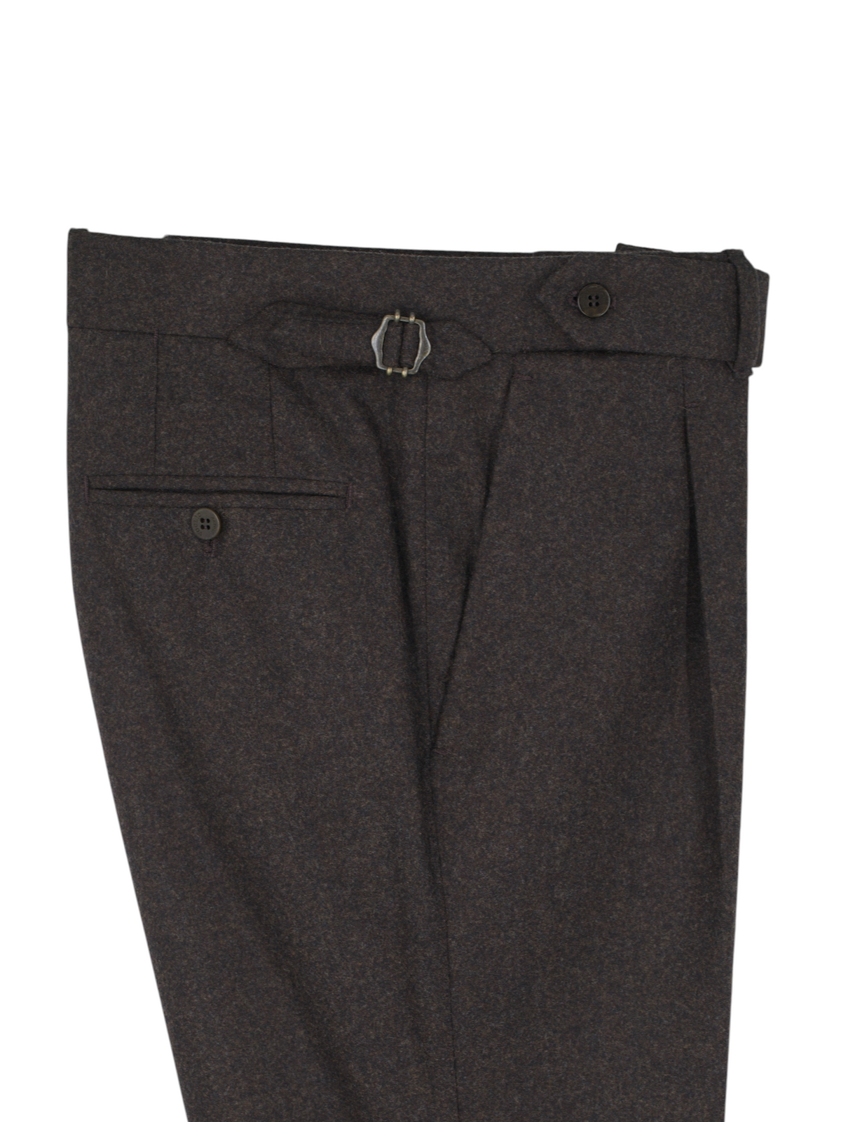 Sartoria Voglio Brown Zignone Vintage Flannel-Wool Sartorial Trousers