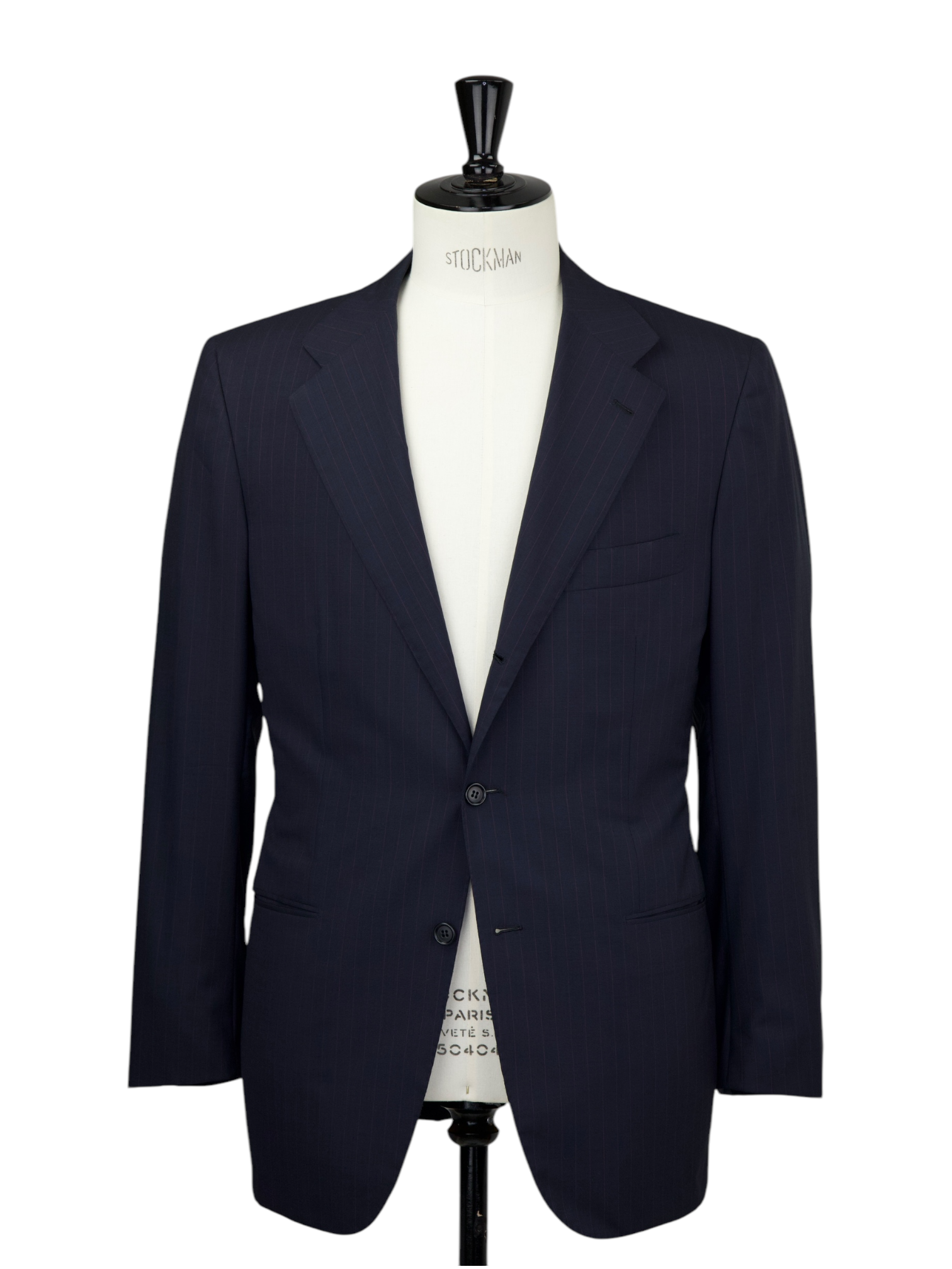 Kiton Navy & Red Fine-Wool Pinstripe Suit