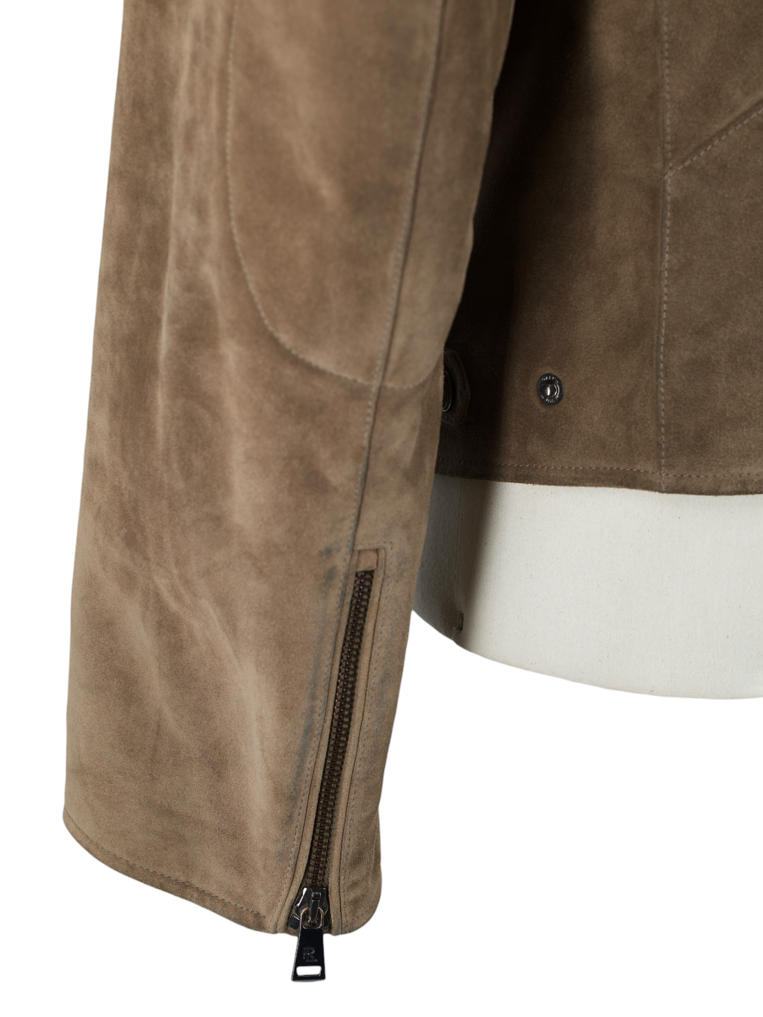 Ralph Lauren Purple Label Brown Calf-Suede Biker Jacket