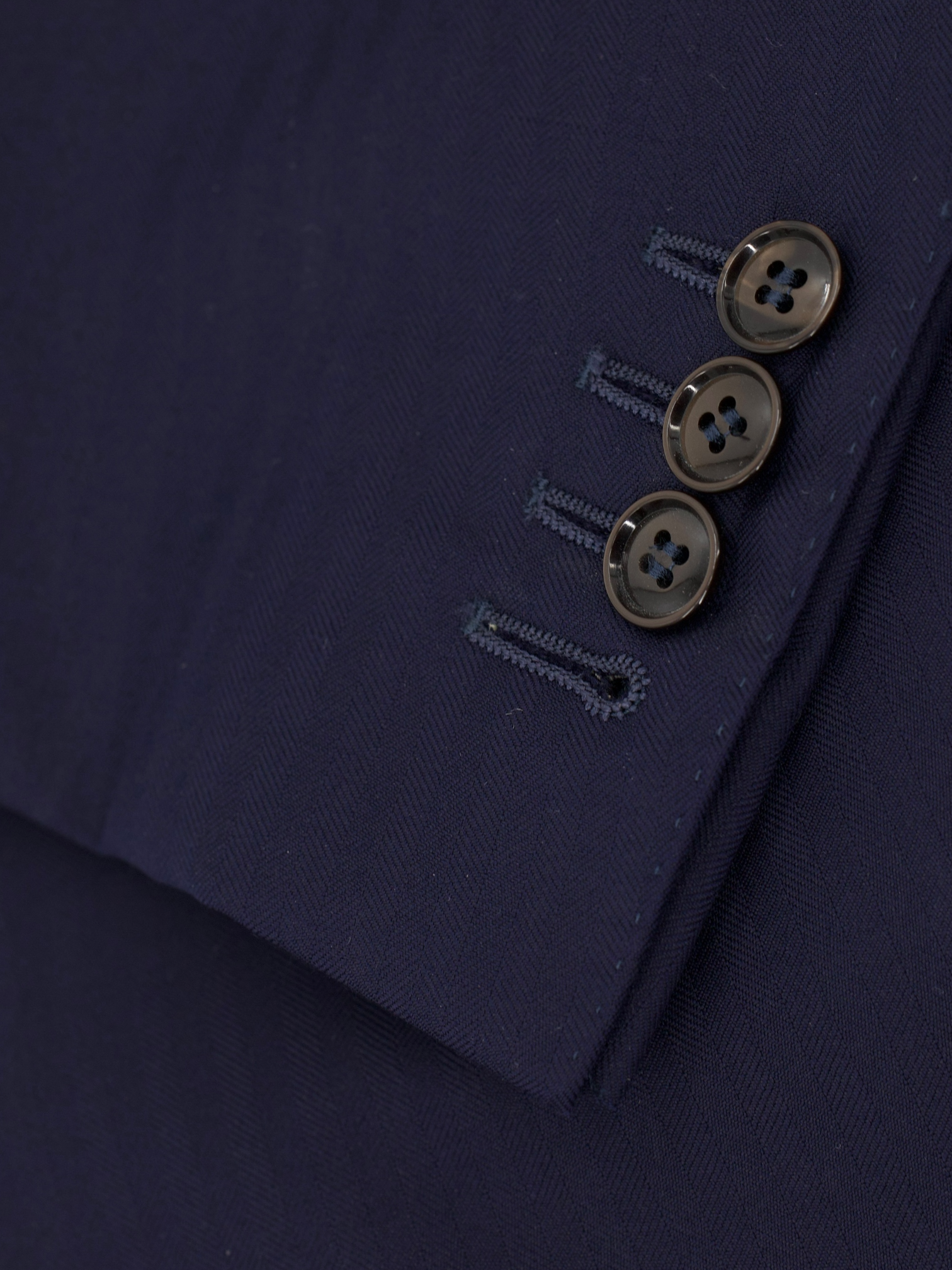 Canali Dark Blue “Exclusive” Wool Herringbone Suit + Extra Trousers