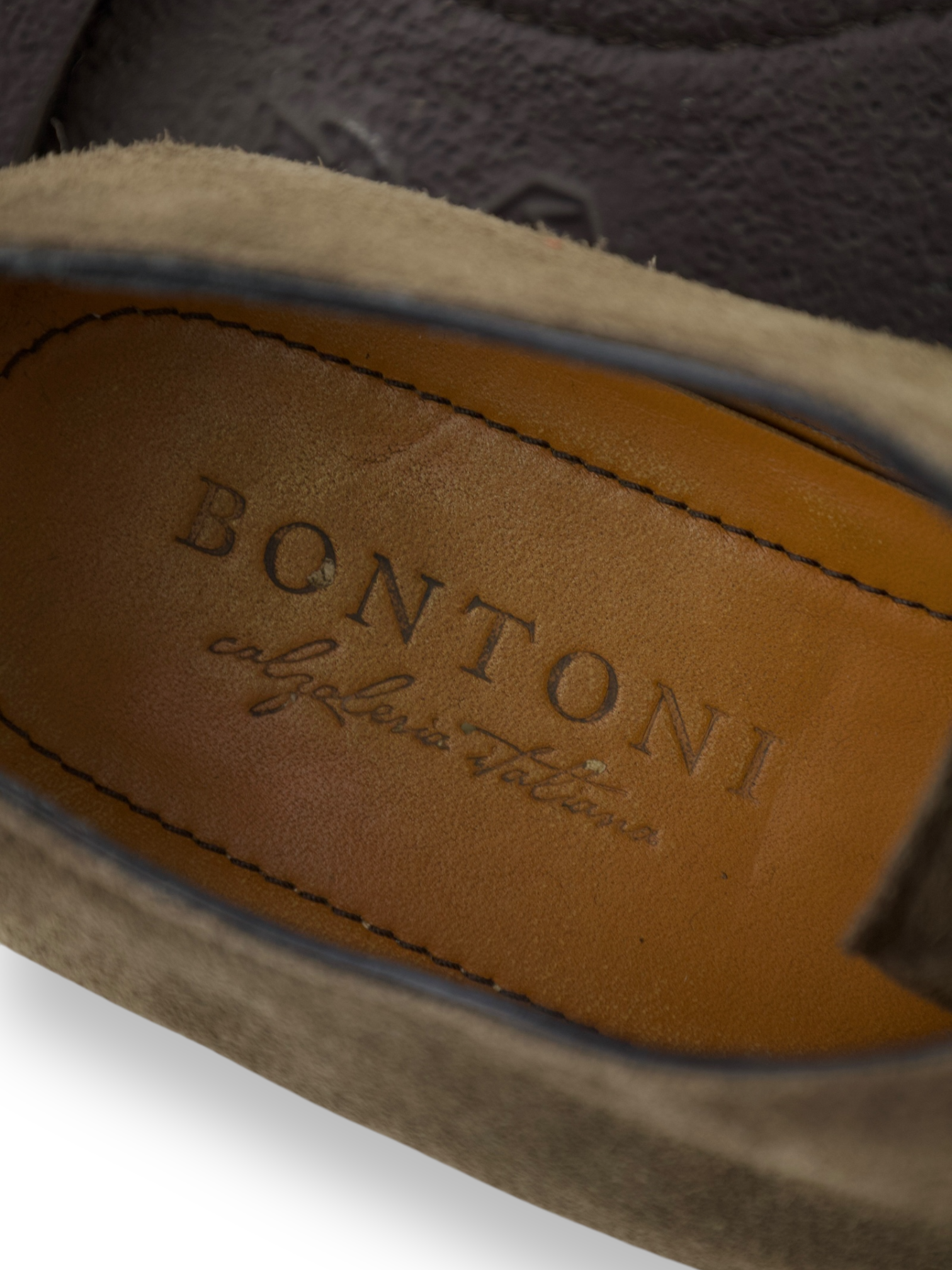 Bontoni Taupe Norvegese Vittorio Suede Wholecut Oxford Lace-Ups