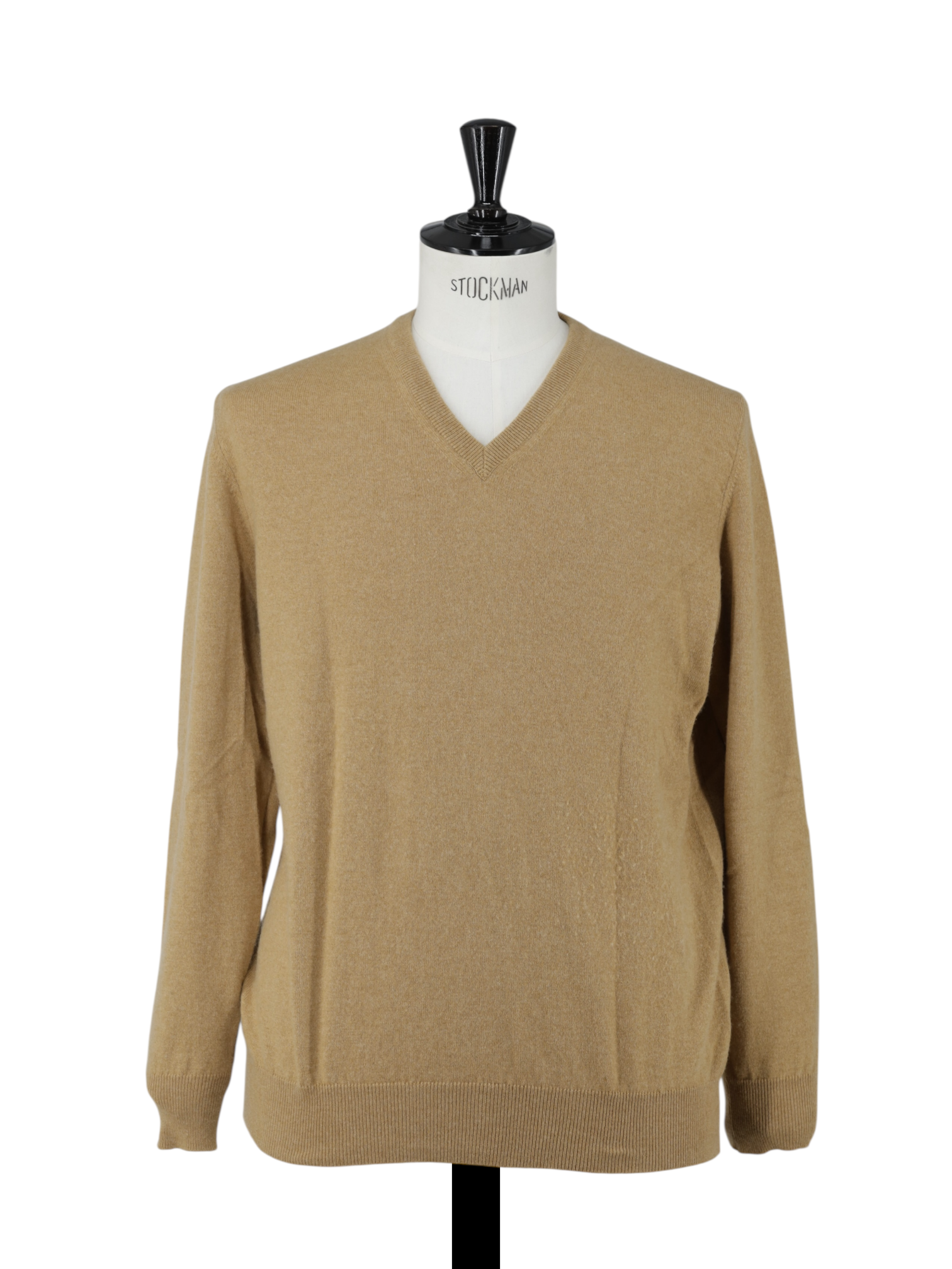Canali Camel Brown Pure Cashmere "Exclusive Collection" V-Neck Sweater