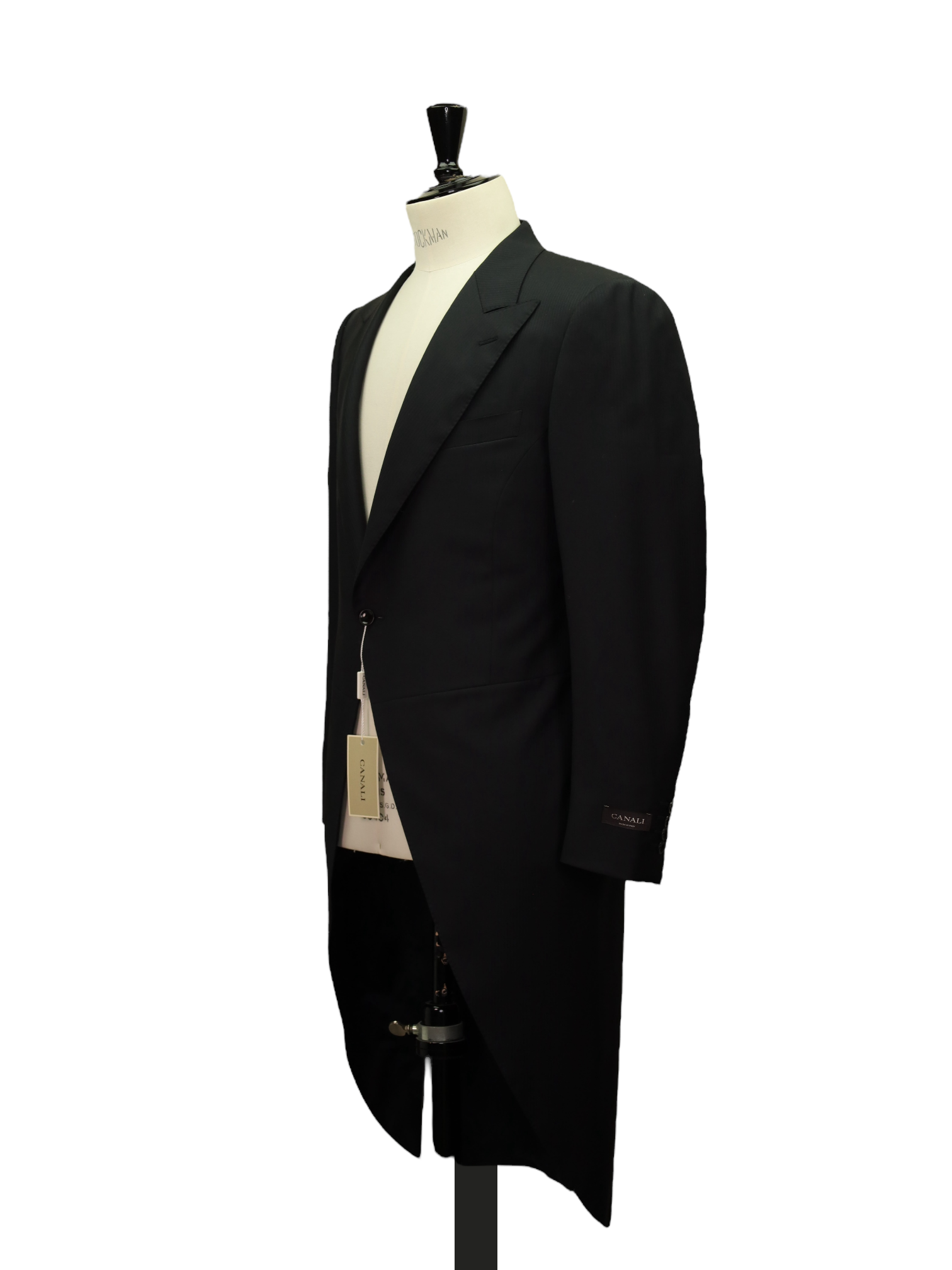 Canali Black & Grey Fine-Wool Traditional Micro-Herringbone Morning Suit