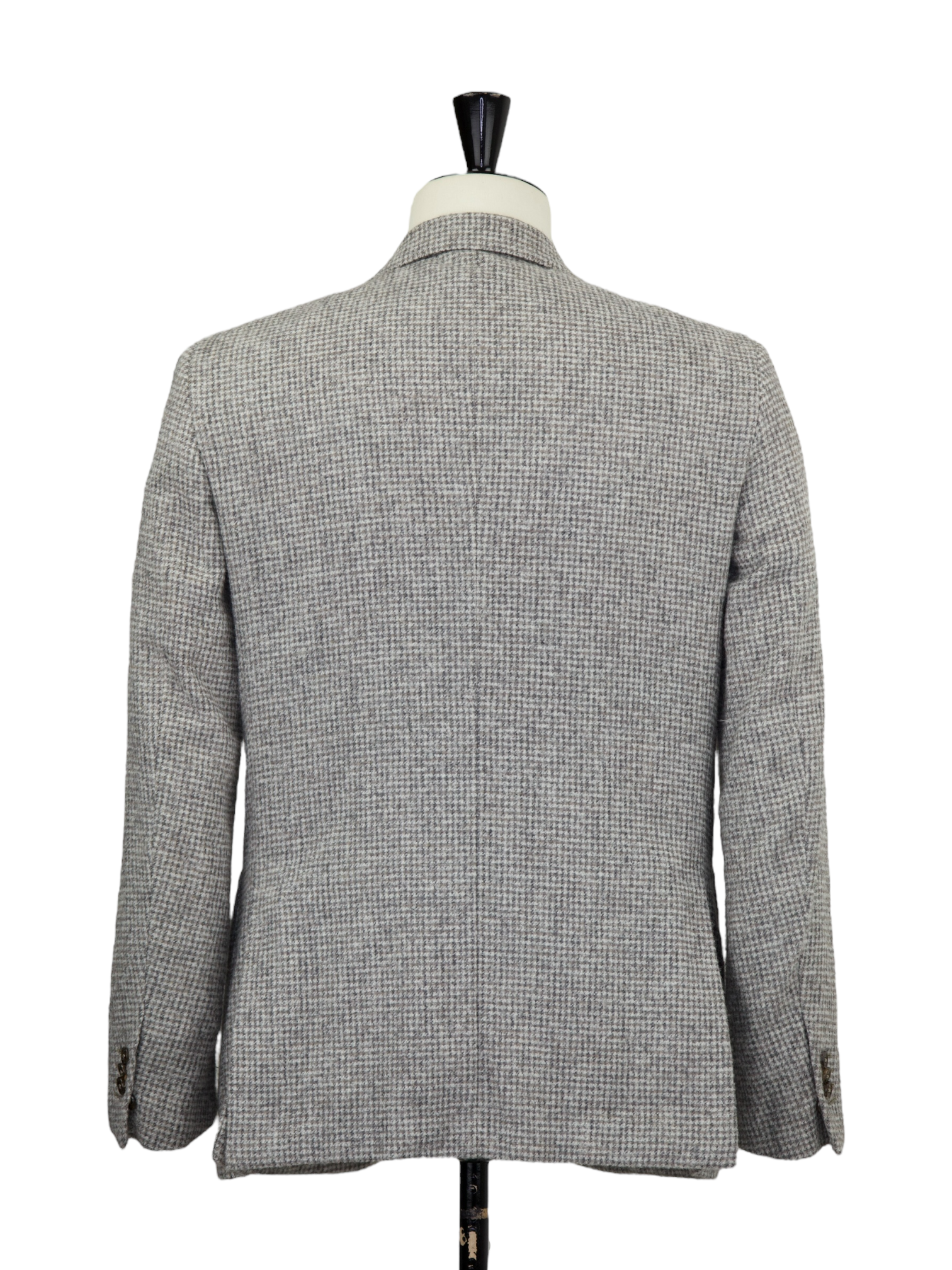 Ermenegildo Zegna Light Grey & Taupe Alpaca, Wool, Polyamide & Cashmere Houndstooth Jacket