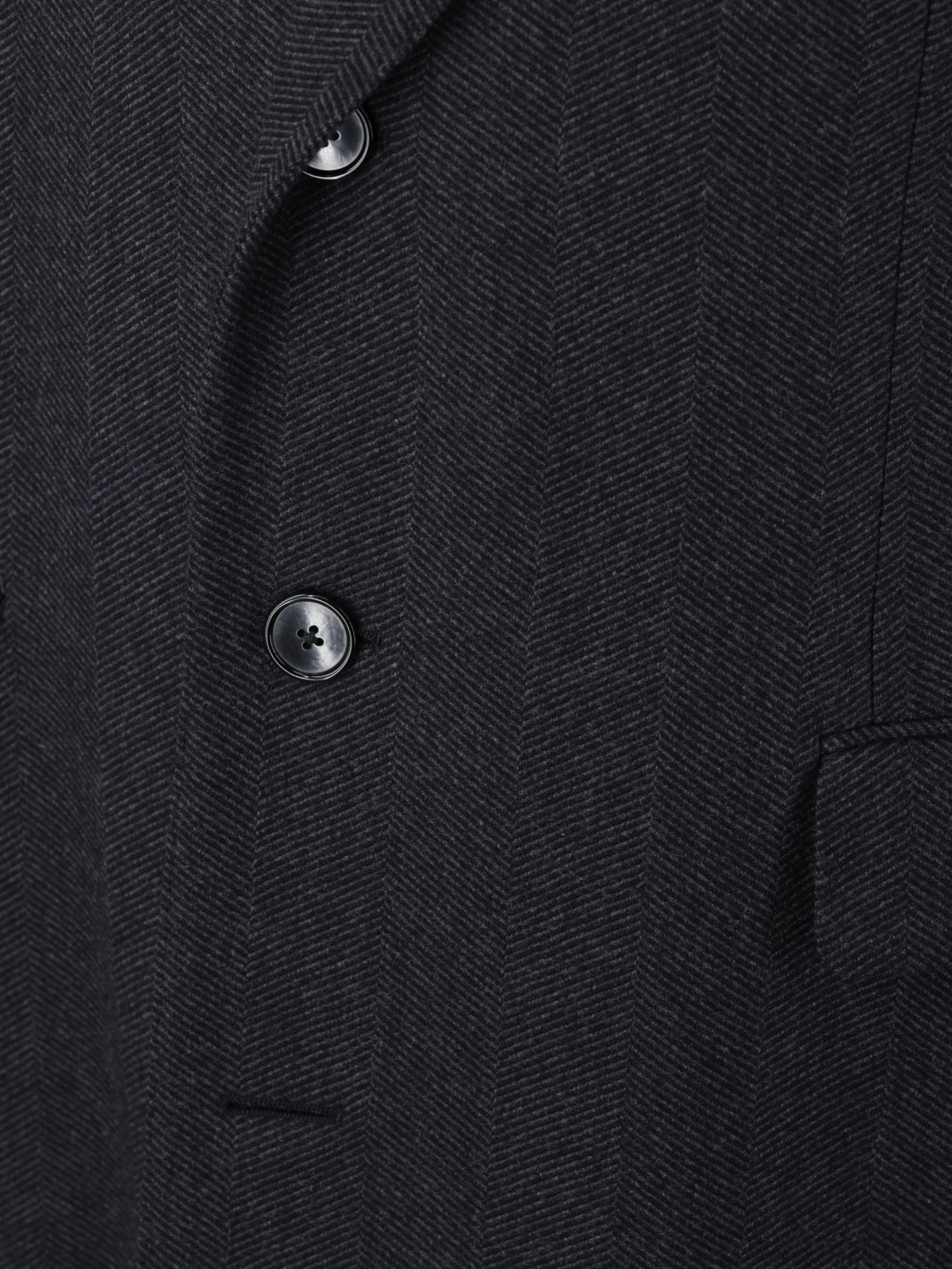 Ermenegildo Zegna Vintage Charcoal Wool & Cashmere Herringbone Covert Coat