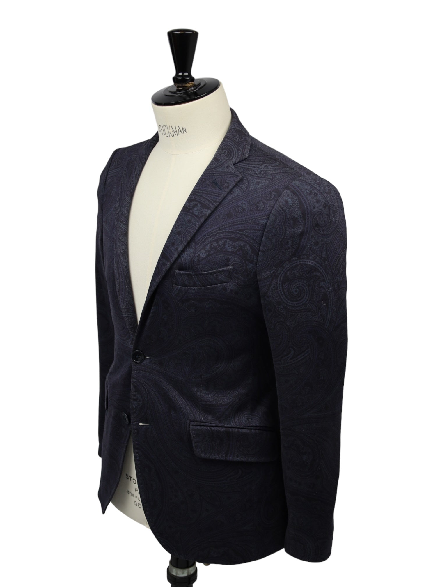 Etro Blue Cotton Stretch Paisley Jacket