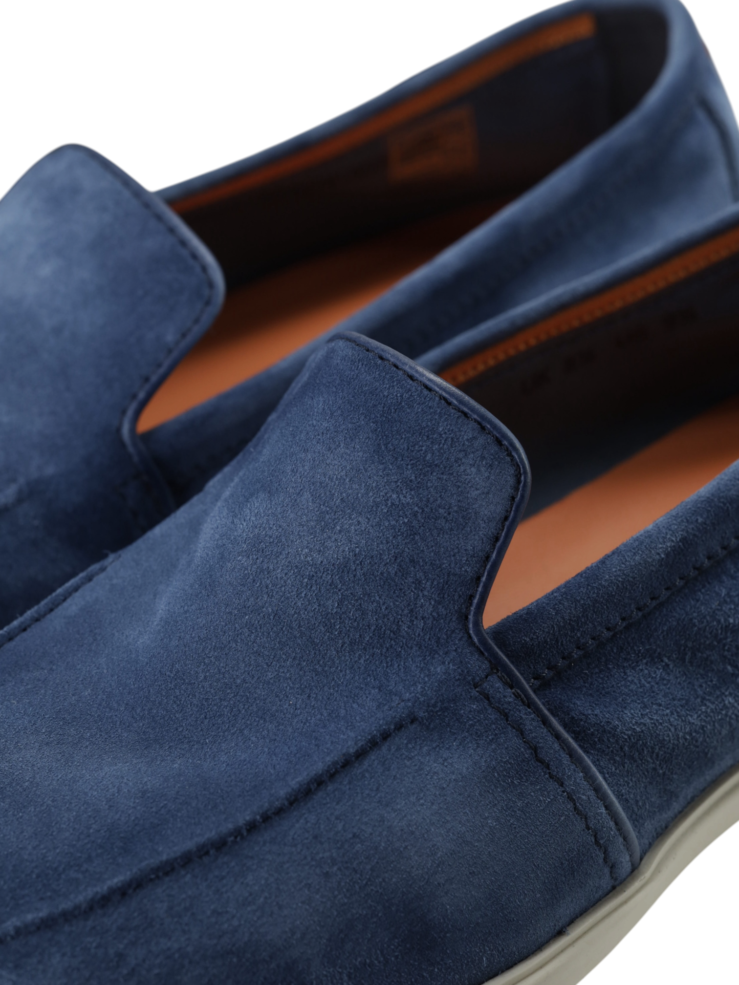 Santoni Light Blue Suede Malibu Loafer