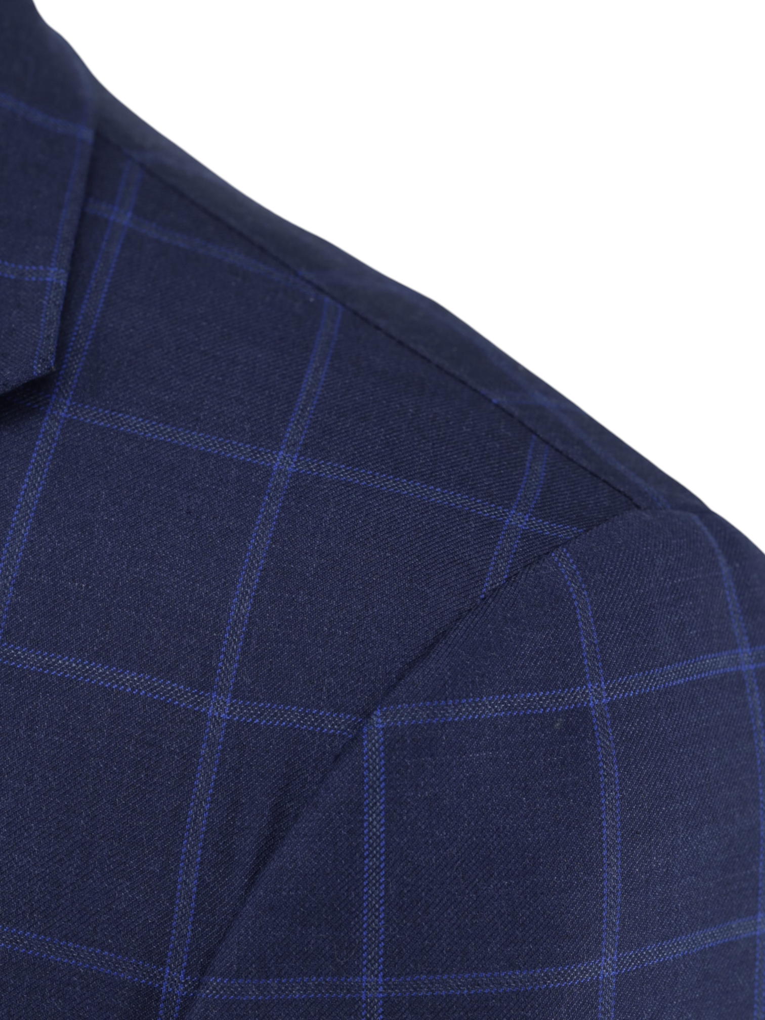Orazio Luciano Navy & Royal Blue Fine-Wool Windowpane Jacket