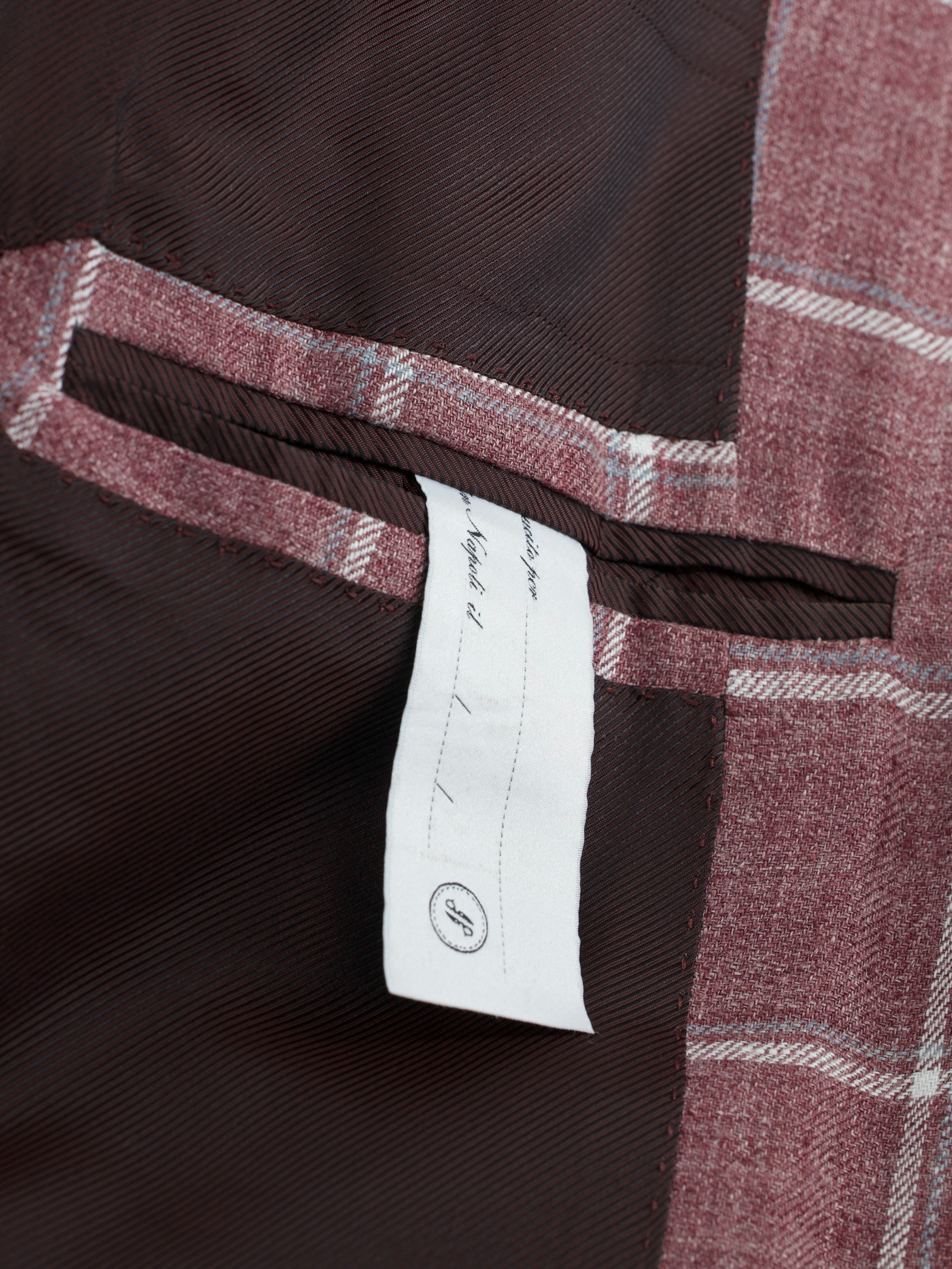 De Petrillo Old Pink & White Pure Linen Windowpane Jacket