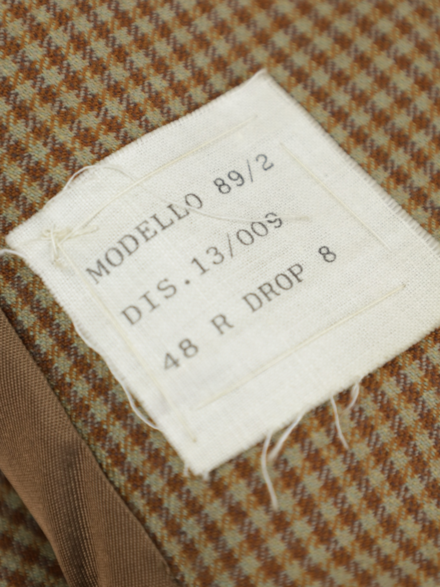 Kiton Vintage Light Brown Pure-Wool Gingham Check Jacket