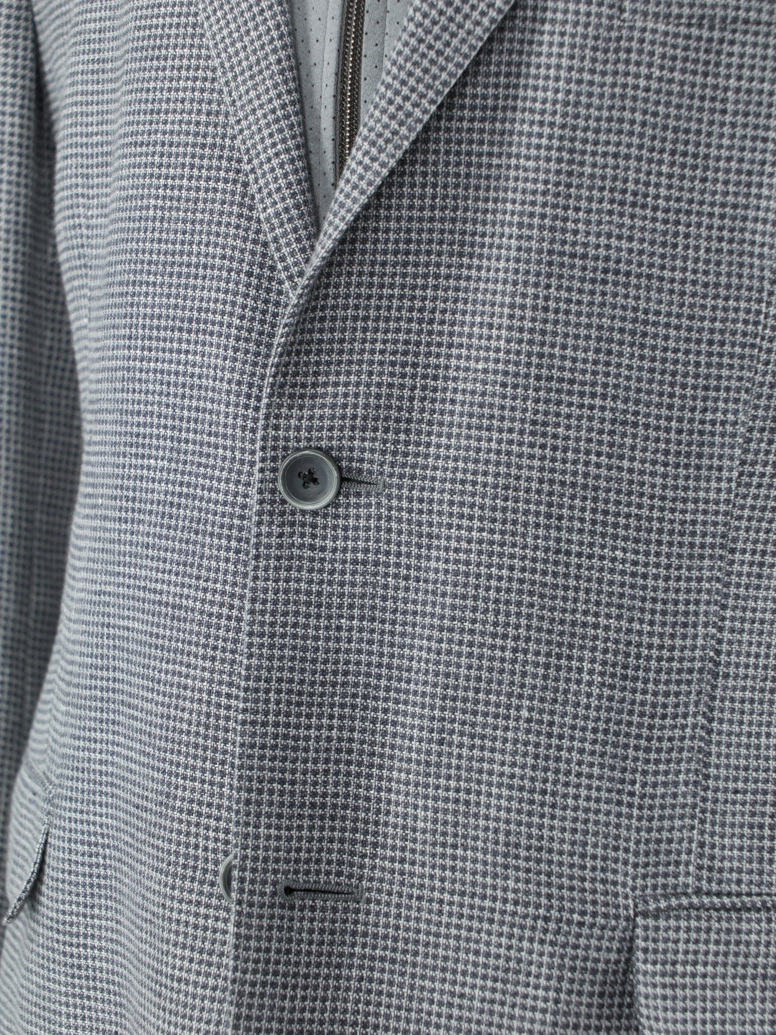 Corneliani ID Grey Hemp & Wool Micro-Pattern "Light Living" Jacket