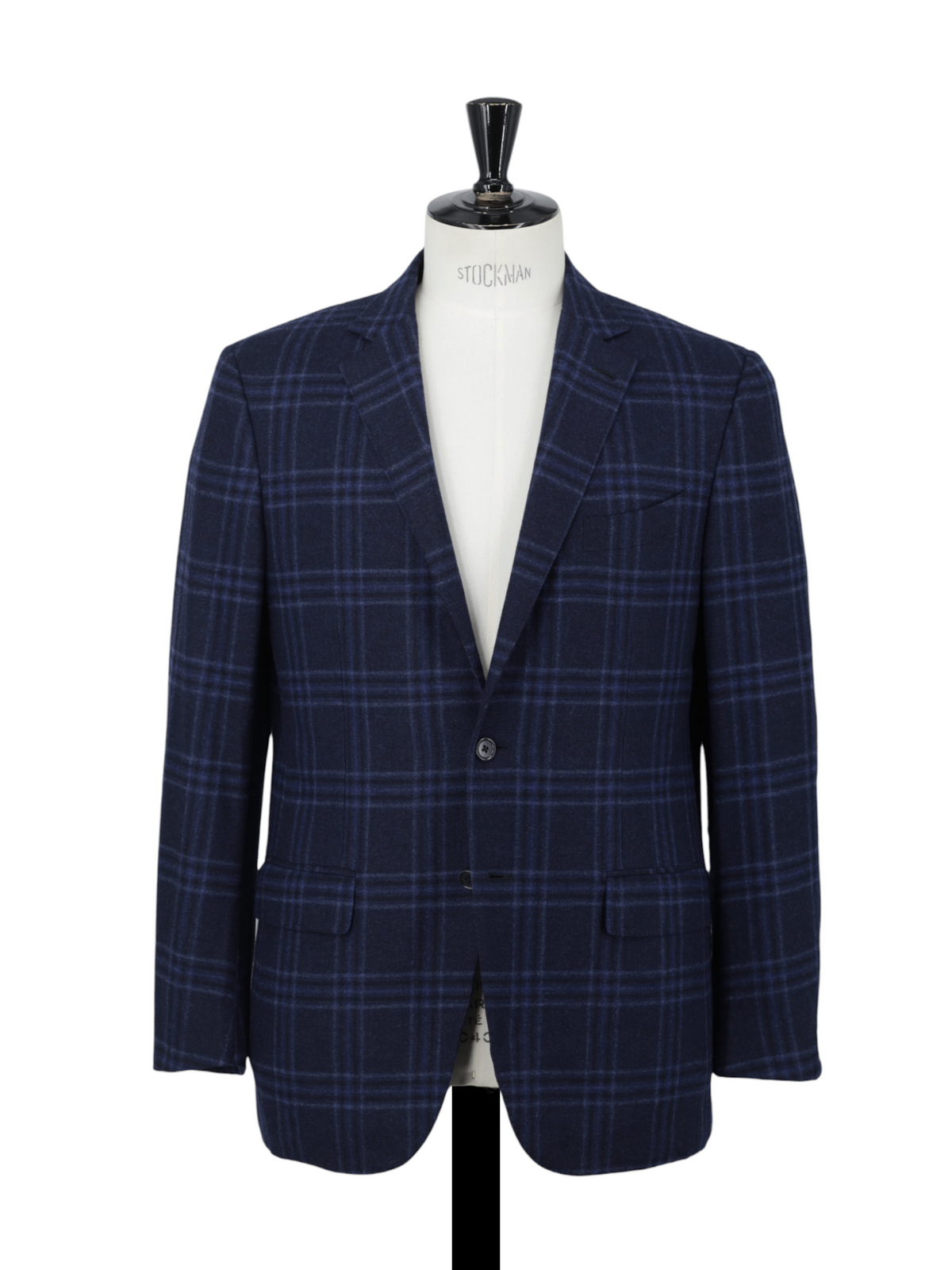 Ermenegildo Zegna Royal Blue Wool & Trofeo-Cashmere Checkered Jacket