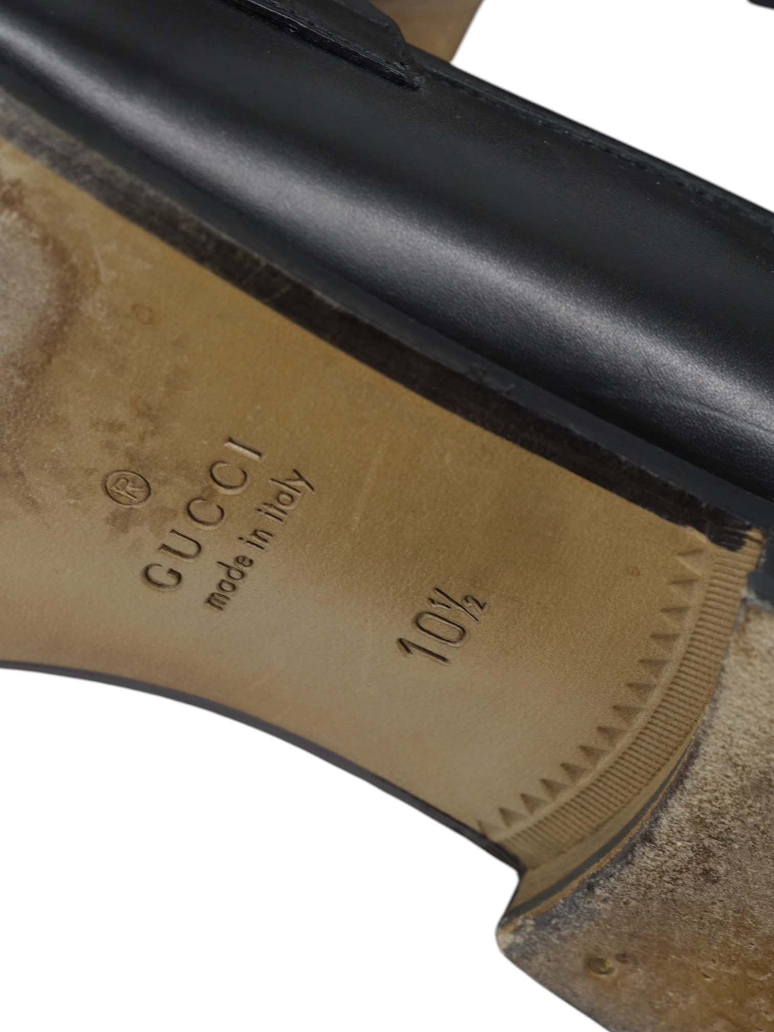 Gucci Black Calfleather Jordaan Golden-Horsebit Loafer