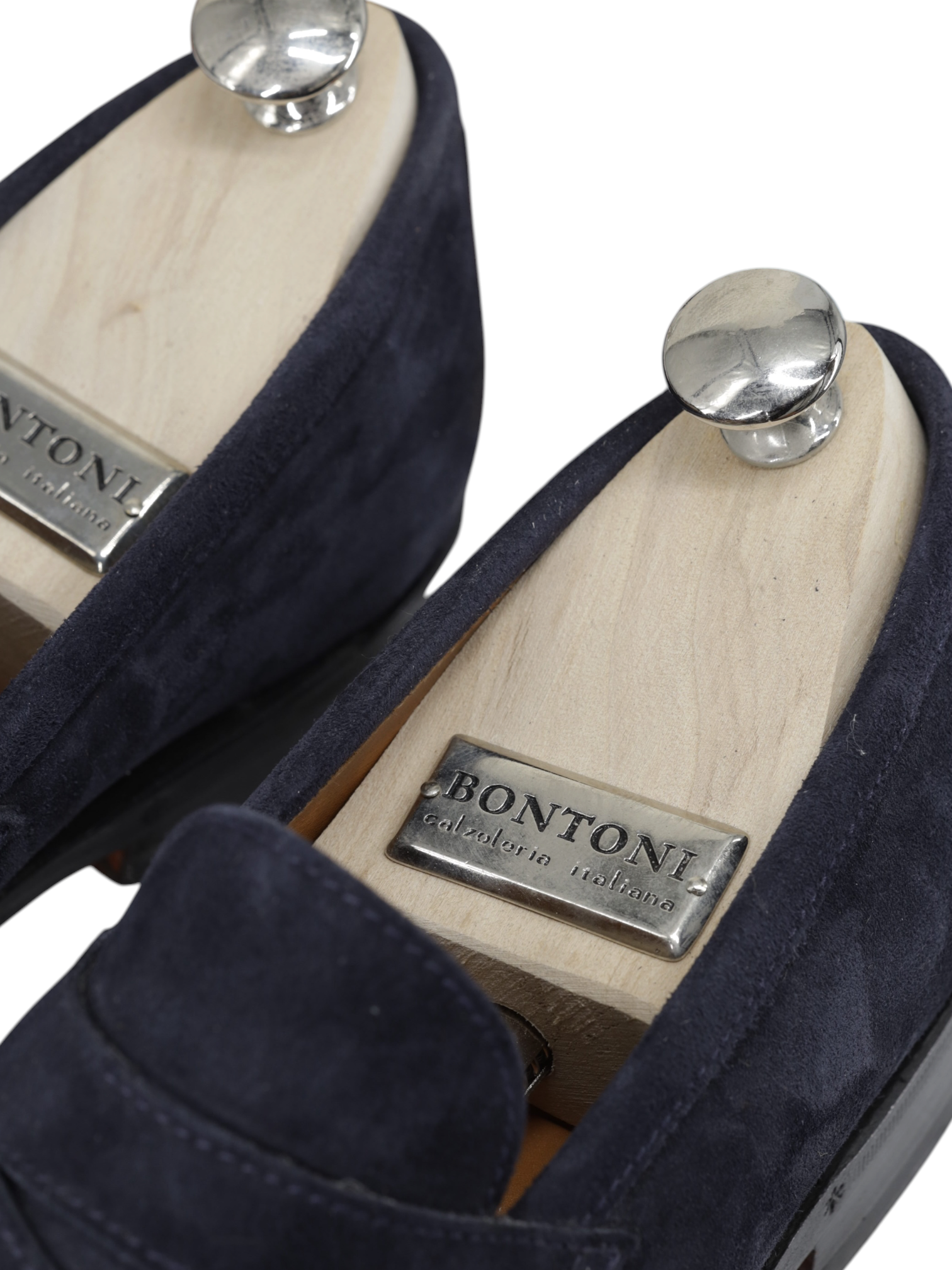Bontoni Dark Blue Suede Principe Penny Loafer + Belt