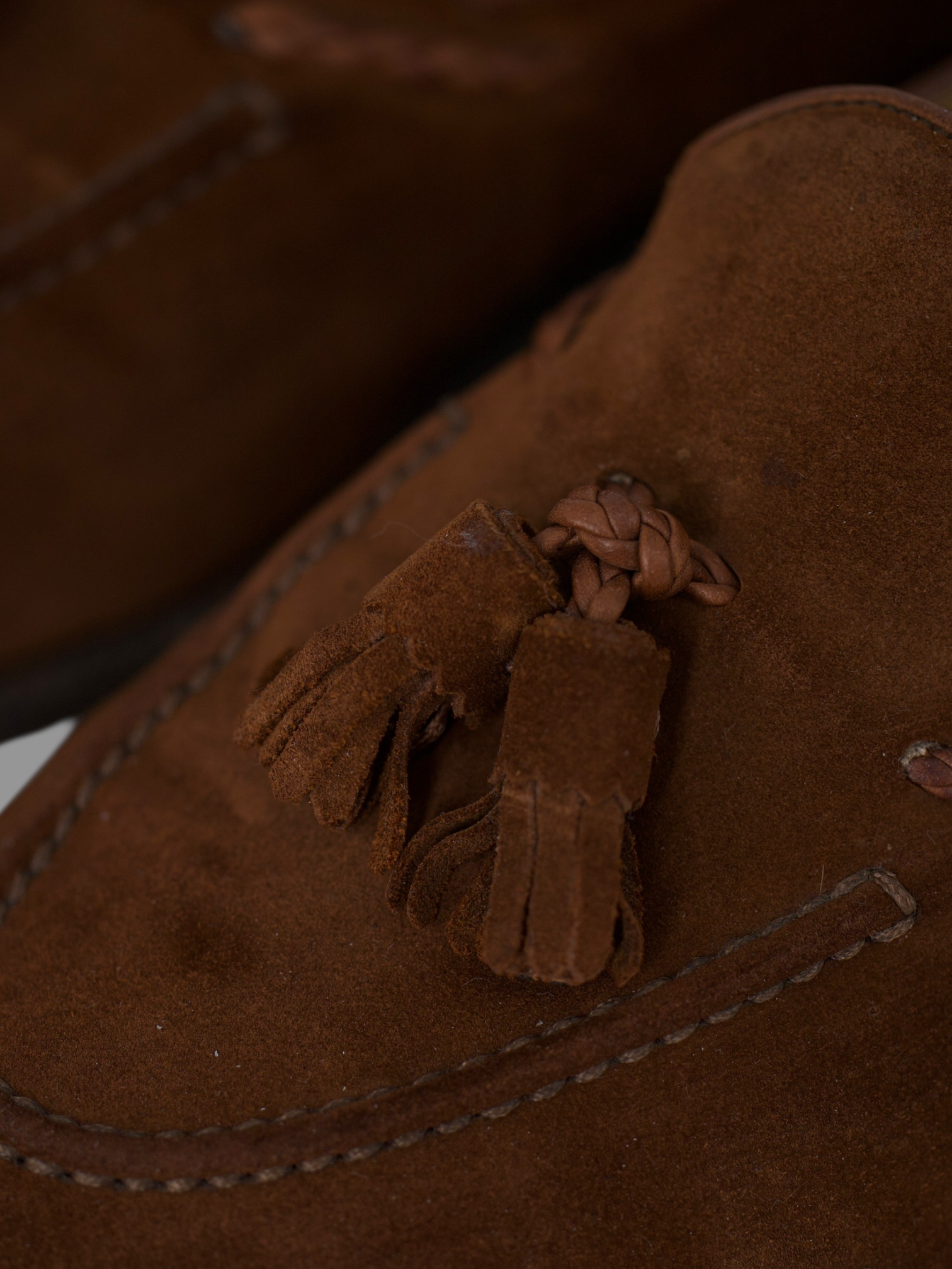 Edward Green Brown Snuff Suede Belgravia Tassel Loafer