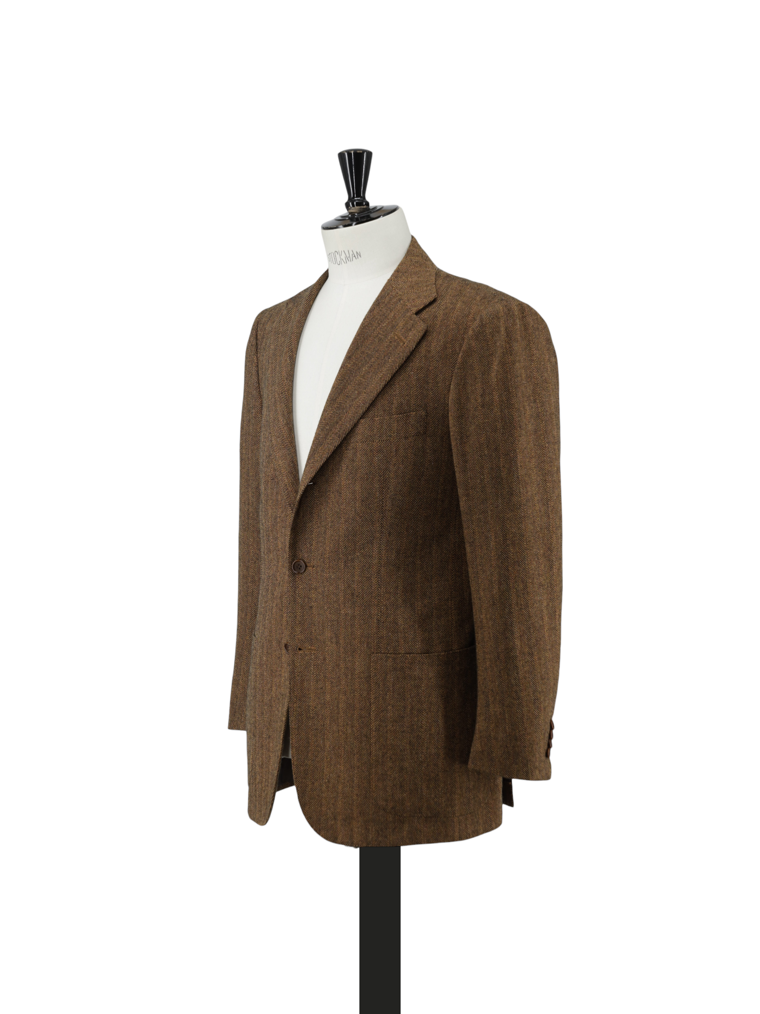 Kiton Burnt Orange Cashmere-Tweed Multicolor Herringbone Jacket