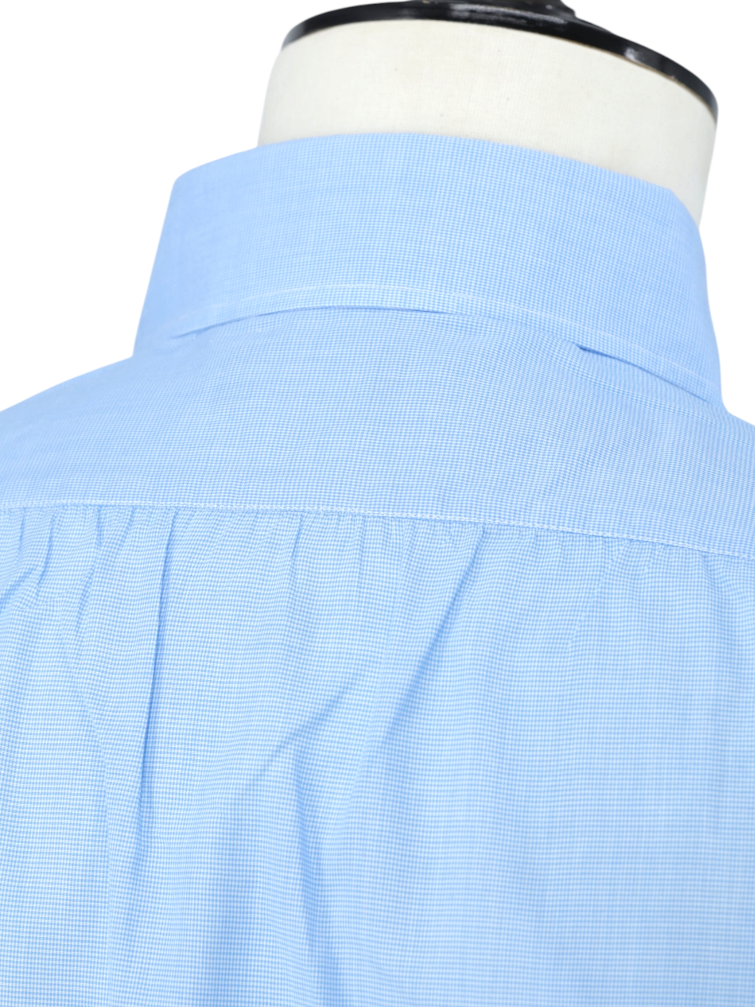 Finamore Azure Blue Carlo-Riva Cotton Micro-Pattern Shirt