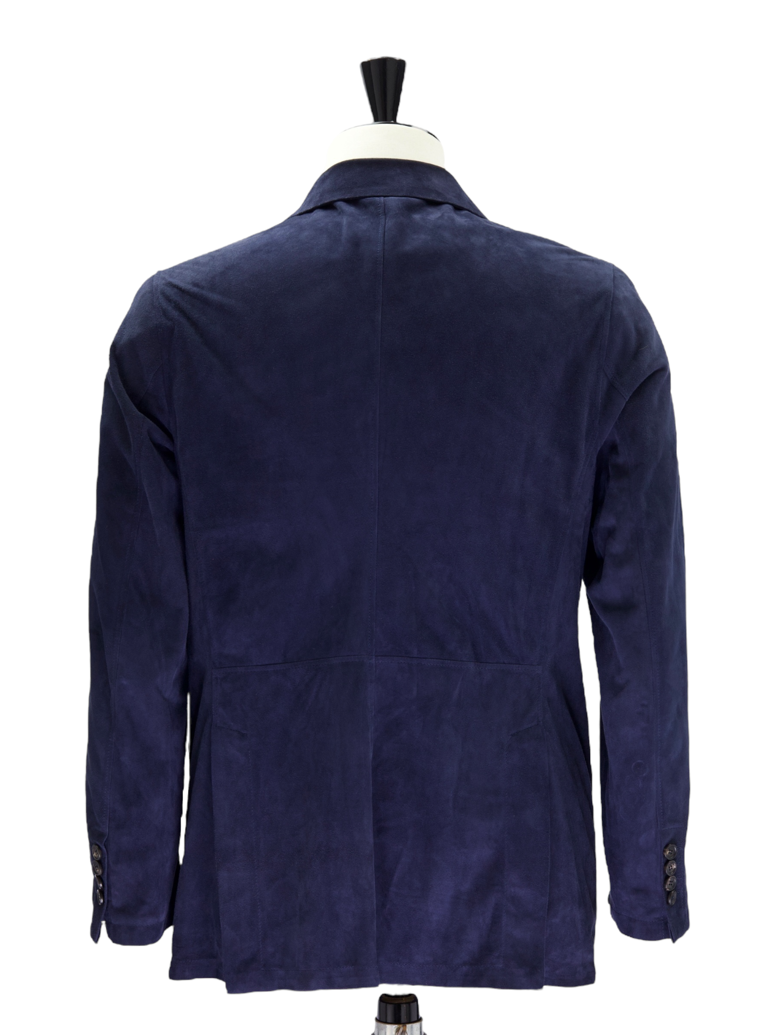 Rifugio Navy Double-Breasted Suede Blazer