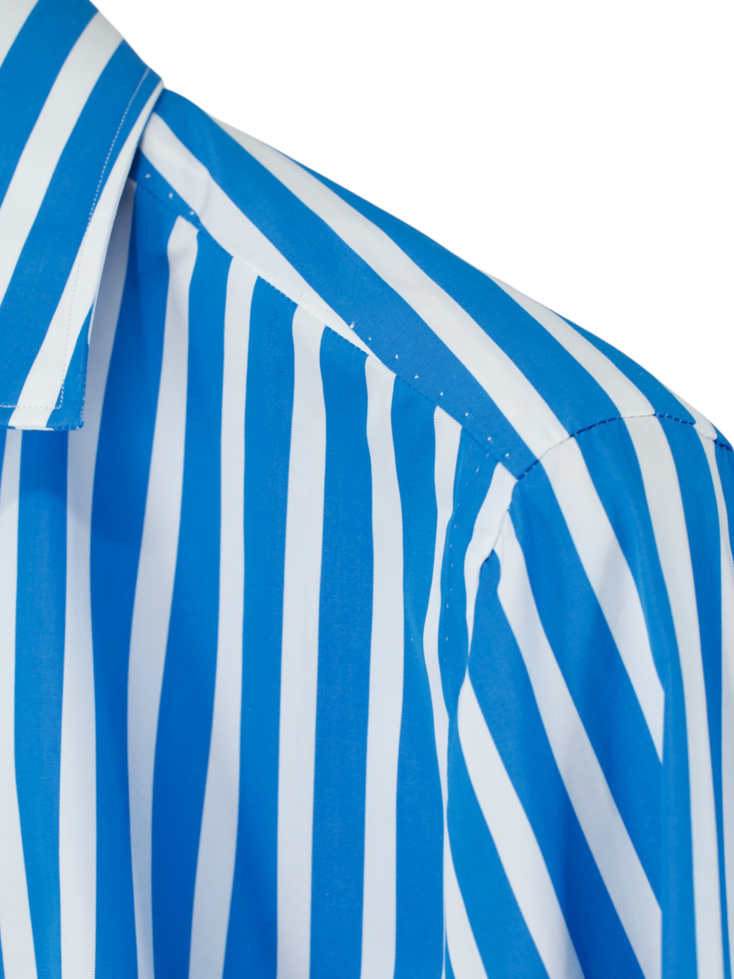 Finamore Sky Blue & White Cotton Bengal Stripe Shirt