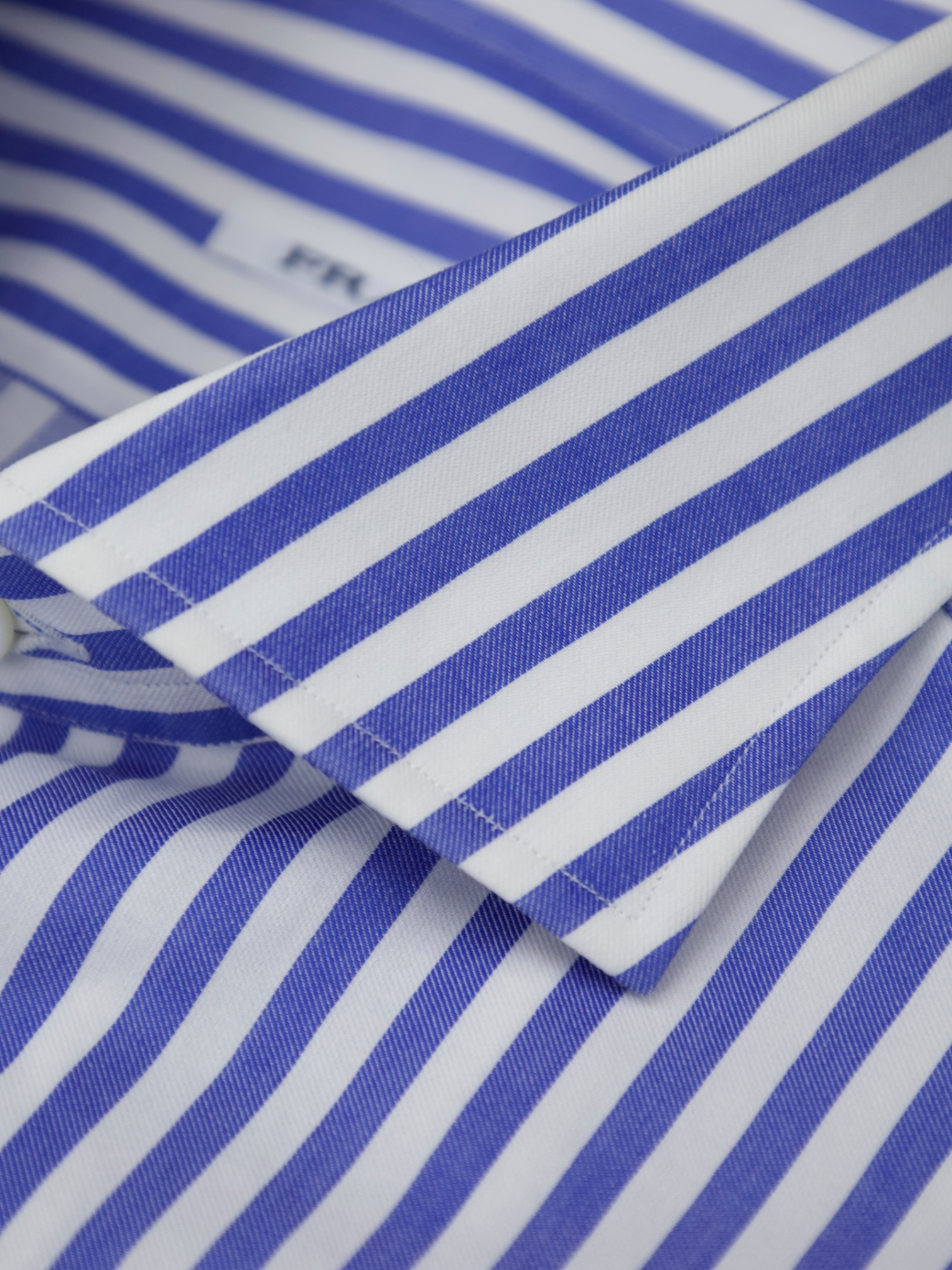 Fray White & Azure Blue Bengal Stripe Cotton Shirt