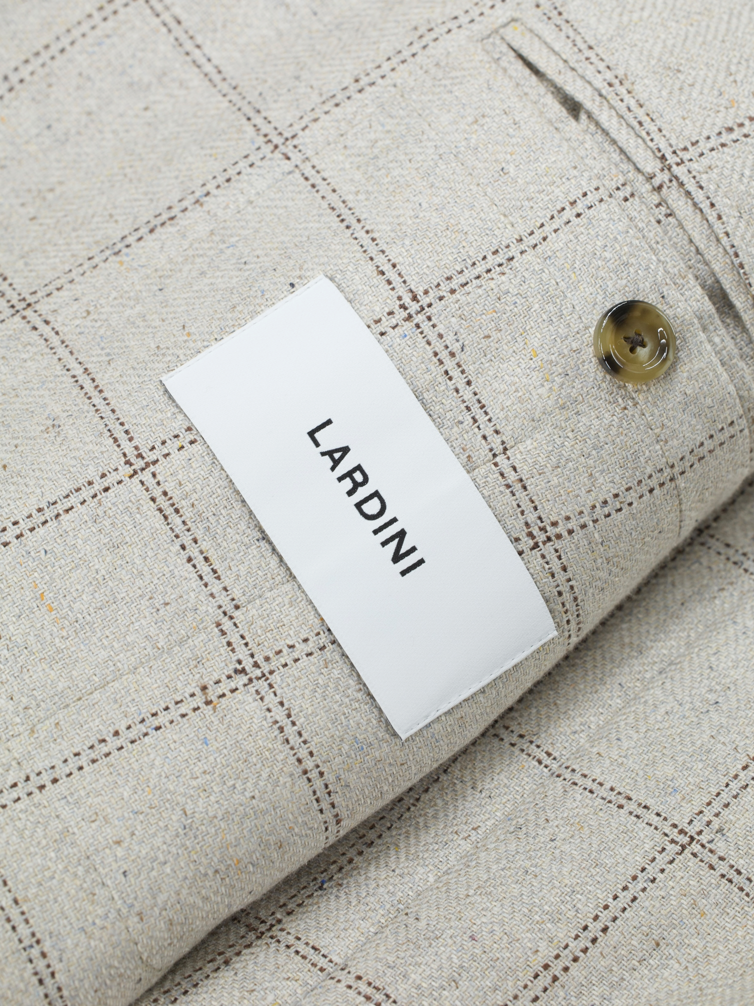 Lardini Taupe & Brown Pure Silk Multi-Pattern Jacket