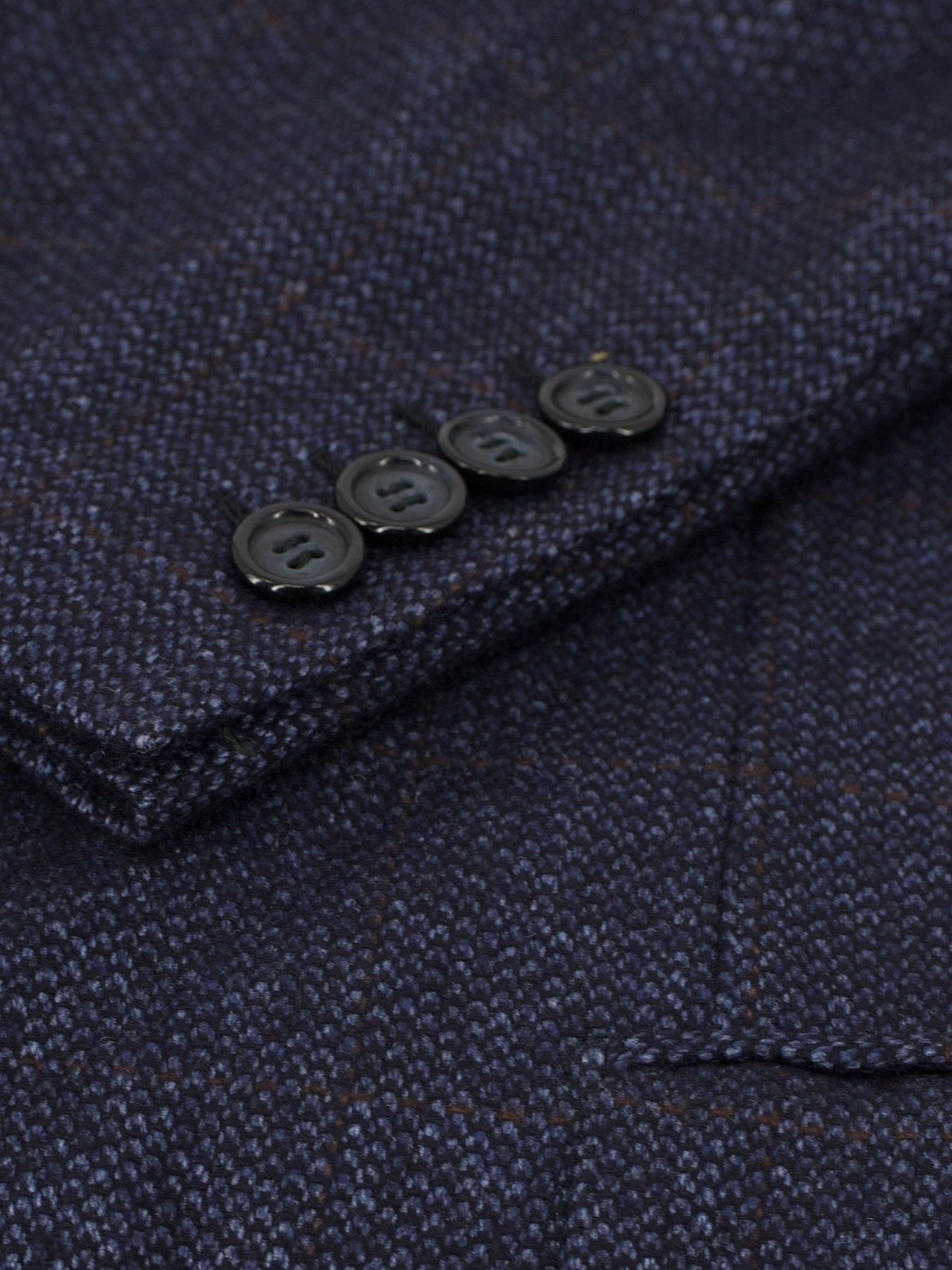 Brioni Blue & Brown Silk & Cashmere Windowpane Senato Jacket