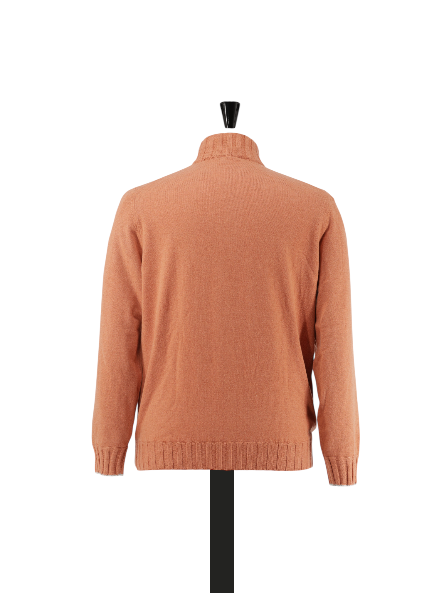 Cesare Attolini Orange Duvet Cashmere Half-Zip Knitwear