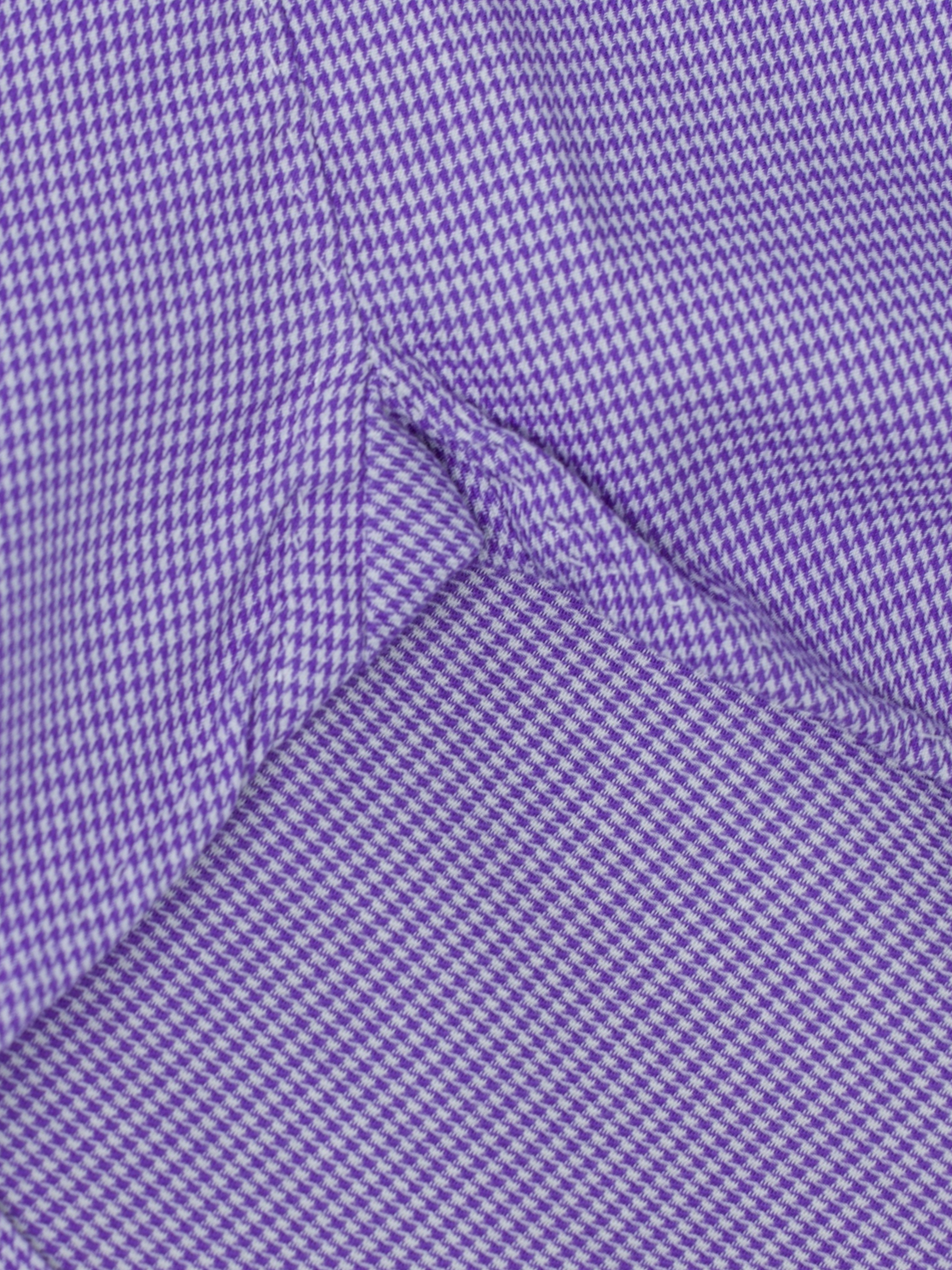Kiton Lilac Purple Pure Cotton Micro-Check Shirt