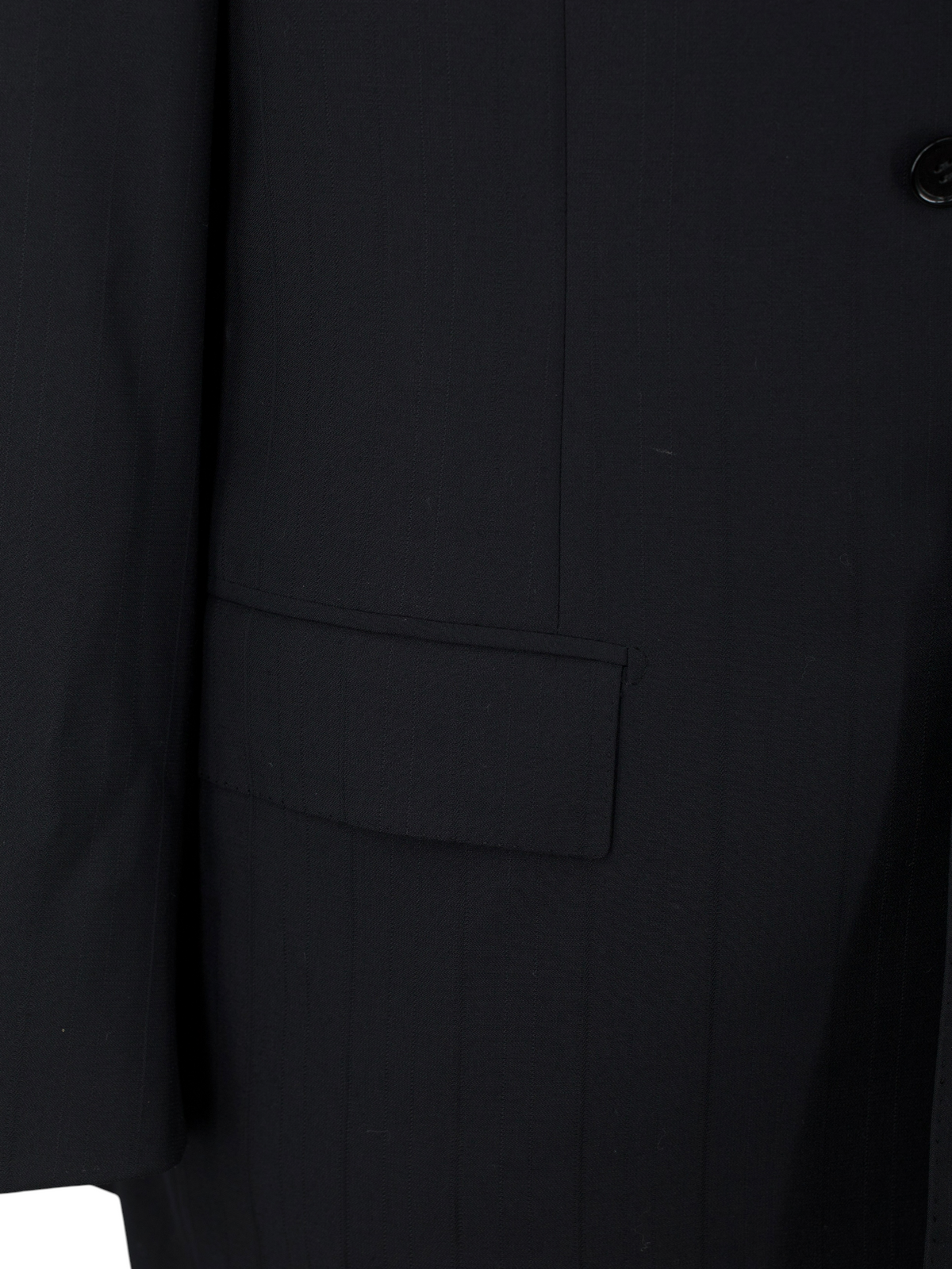 Brioni Black Fine-Wool Vintage Double-Breasted Shadow-Stripe Suit