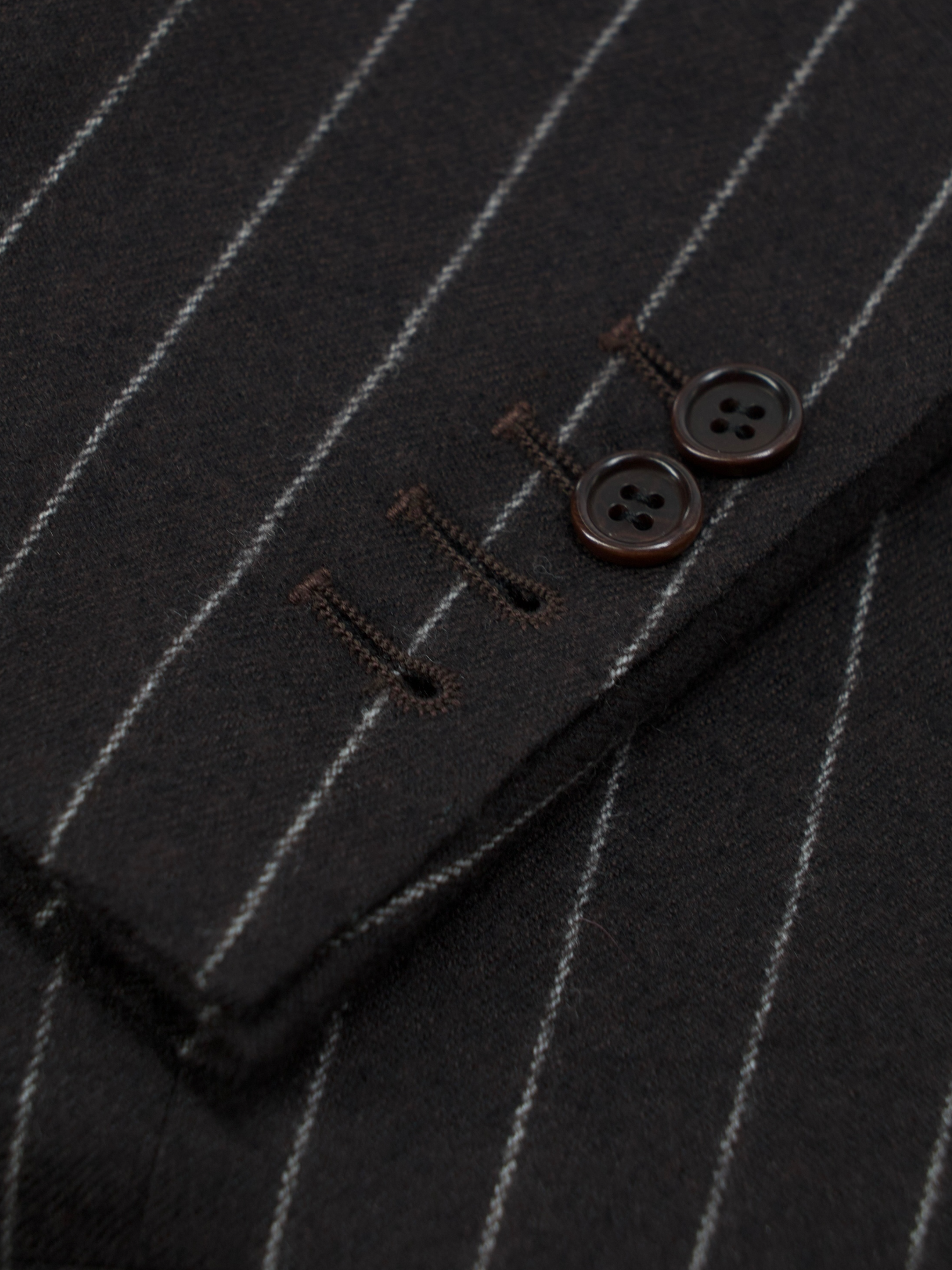 Kiton Chocolate Brown Pure Cashmere Pinstripe Sartorial Winter Suit
