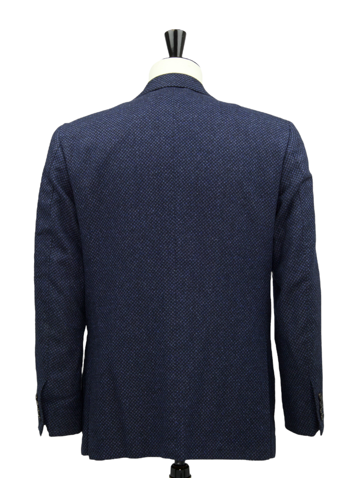 Kiton Blue Wool, Cotton, Cashmere & Silk Micro-Structure ‘Lasa’ Jacket