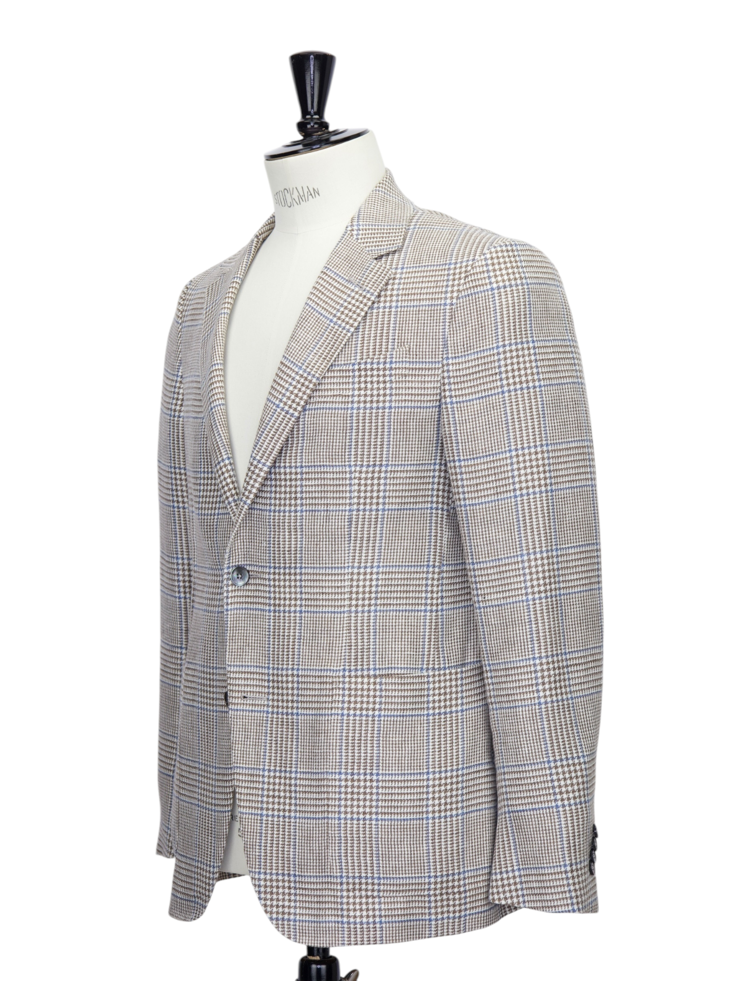 Ermenegildo Zegna Light Brown Linen, Wool & Silk Prince of Wales Jacket