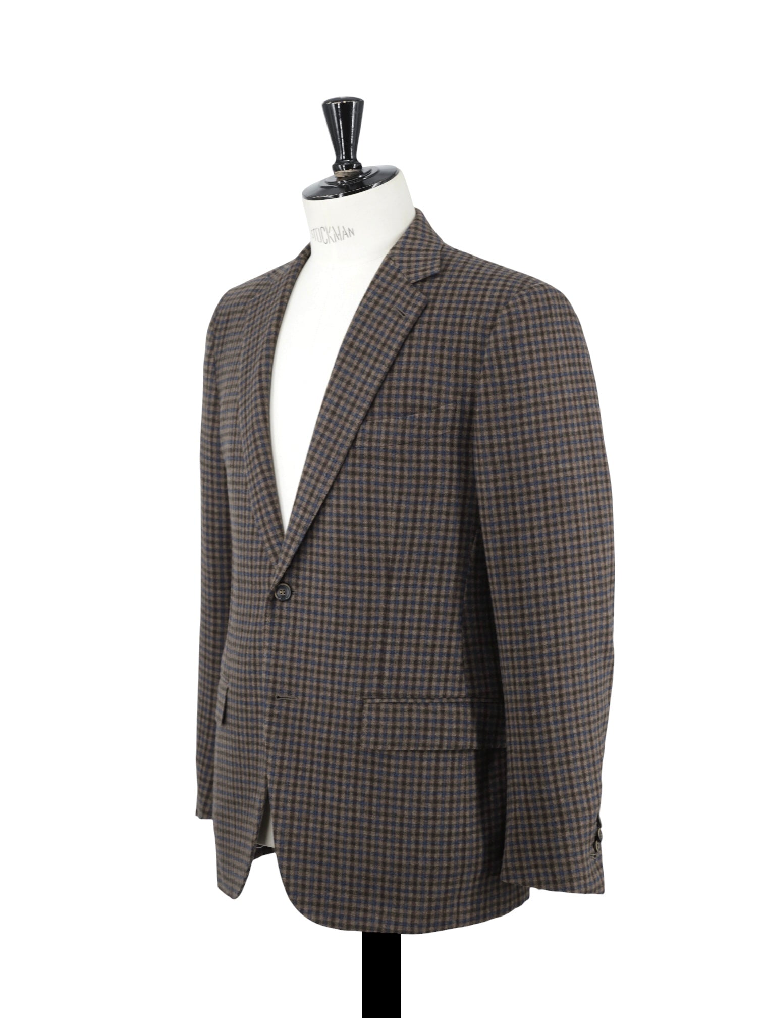 Ermenegildo Zegna Brown & Teal Wool & Trofeo-Cashmere Checkered Mila Jacket