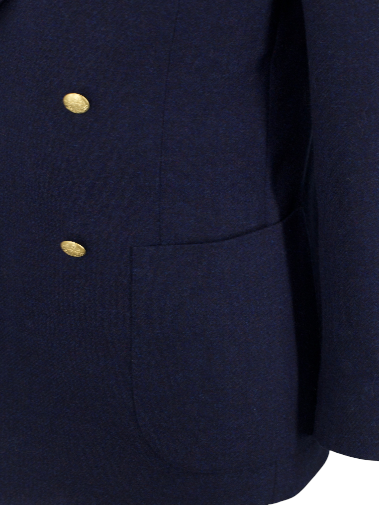 De Petrillo Dark Blue & Brown Double-Breasted Wool & Cashmere Blazer Jacket