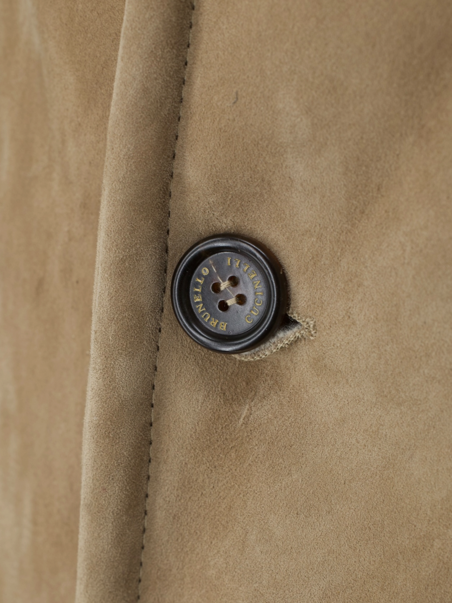 Brunello Cucinelli Beige Suède Lammy Coat