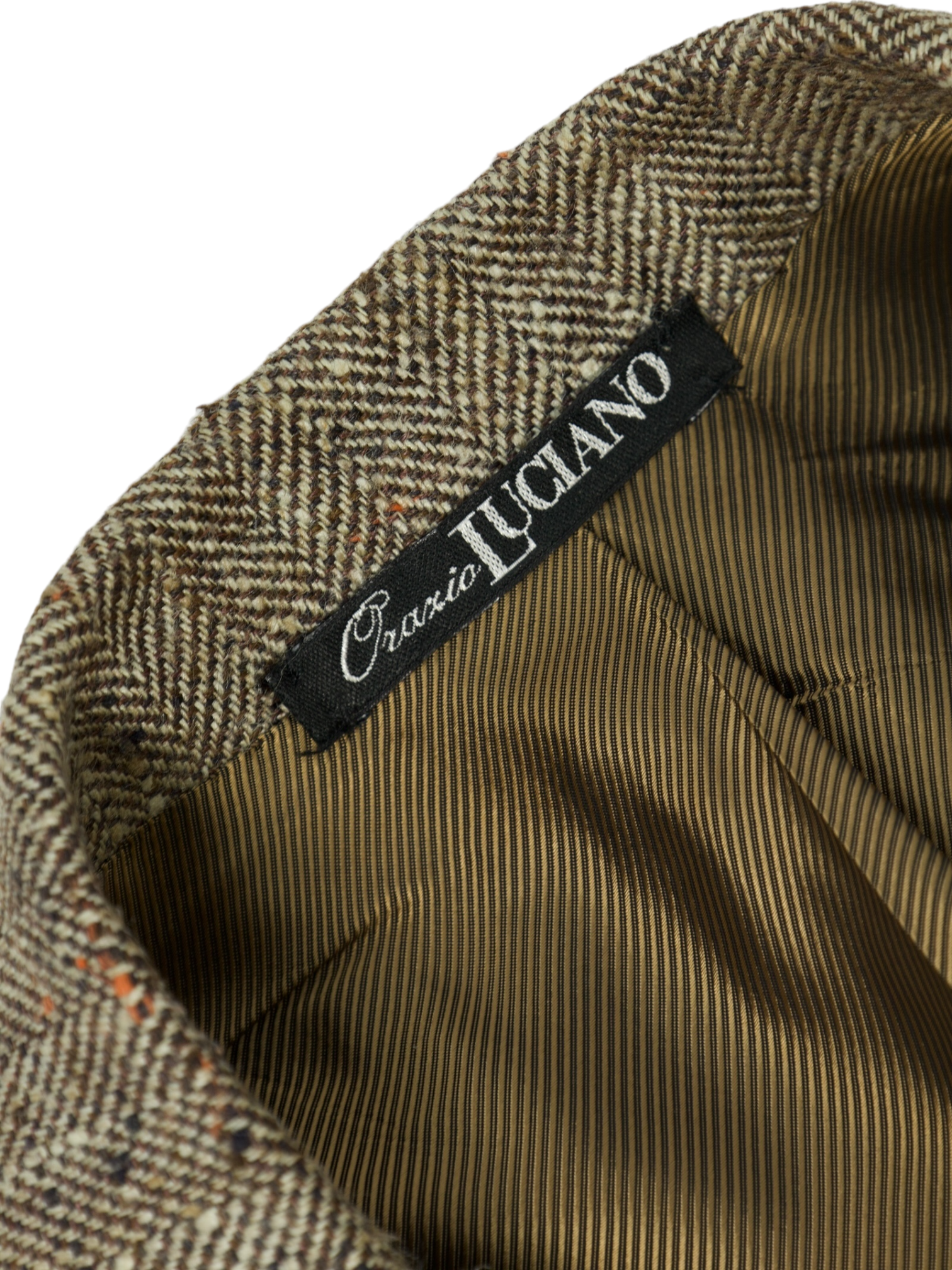 Orazio Luciano Beige Silk & Linen Irish Donegal Jacket