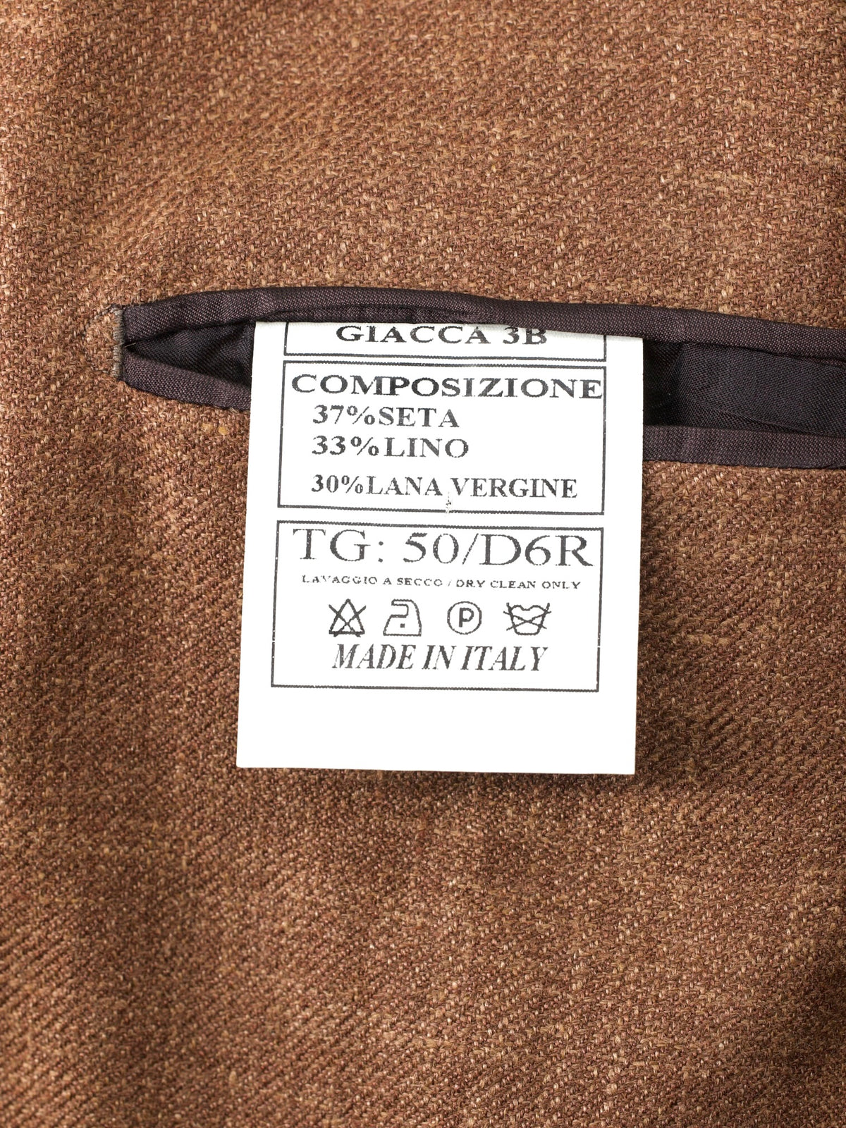 Rubinacci Tobacco Brown Silk, Linen & Wool Unconstructed Jacket