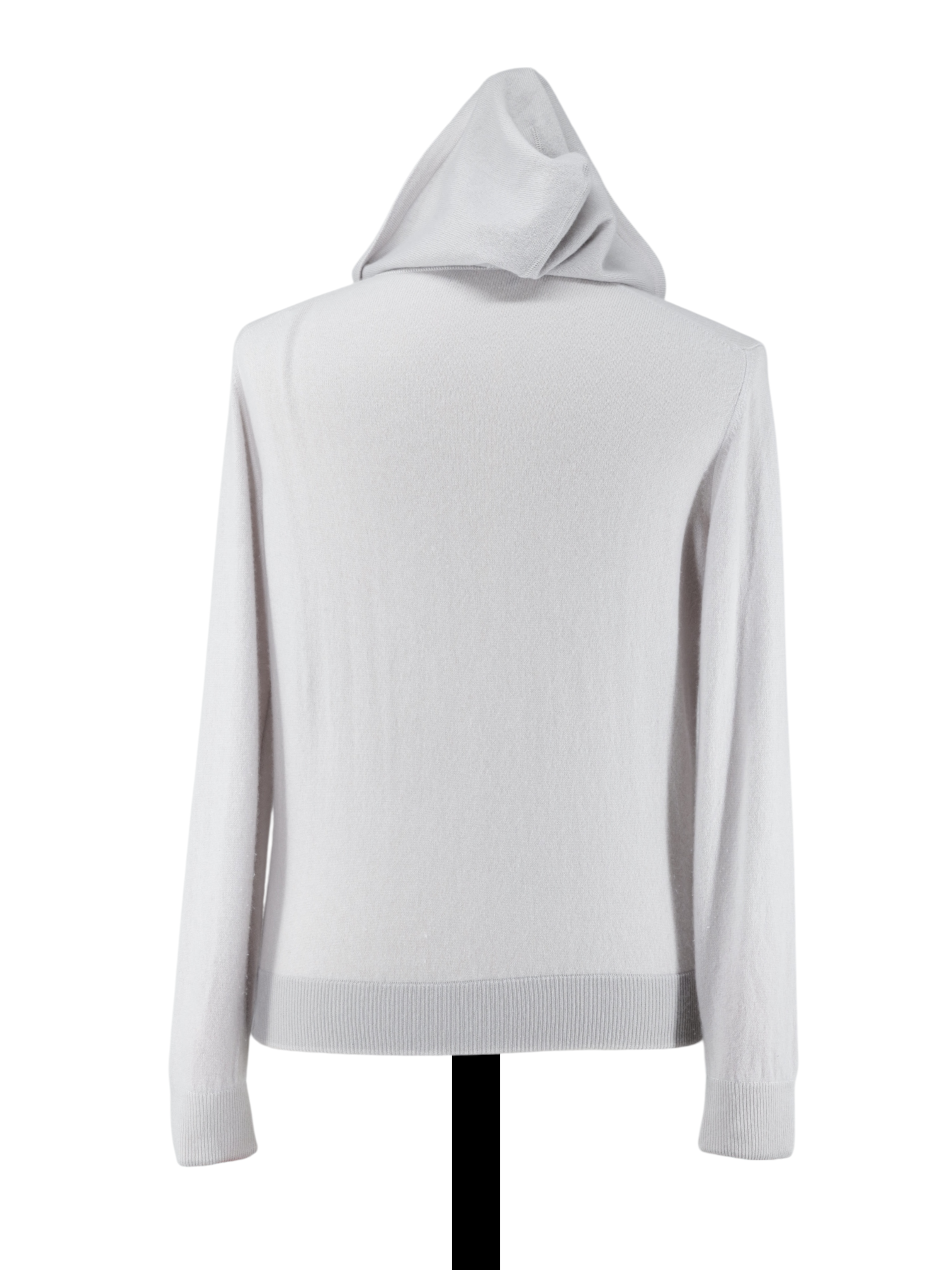 Doriani Greige Pure Cashmere Full-Zip Hooded Sweater