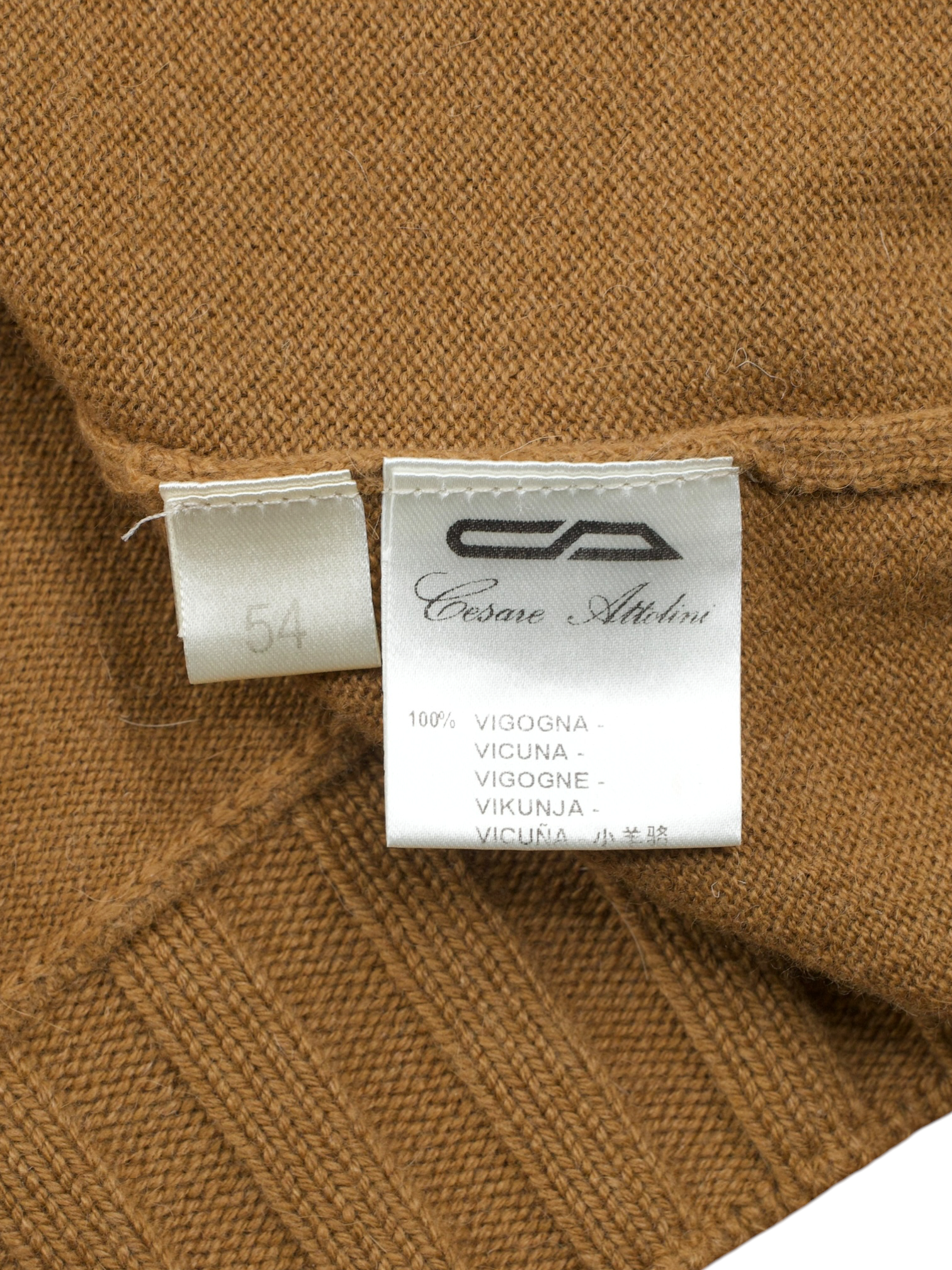 Cesare Attolini Brown Pure Vicuña Zip-Up Cardigan