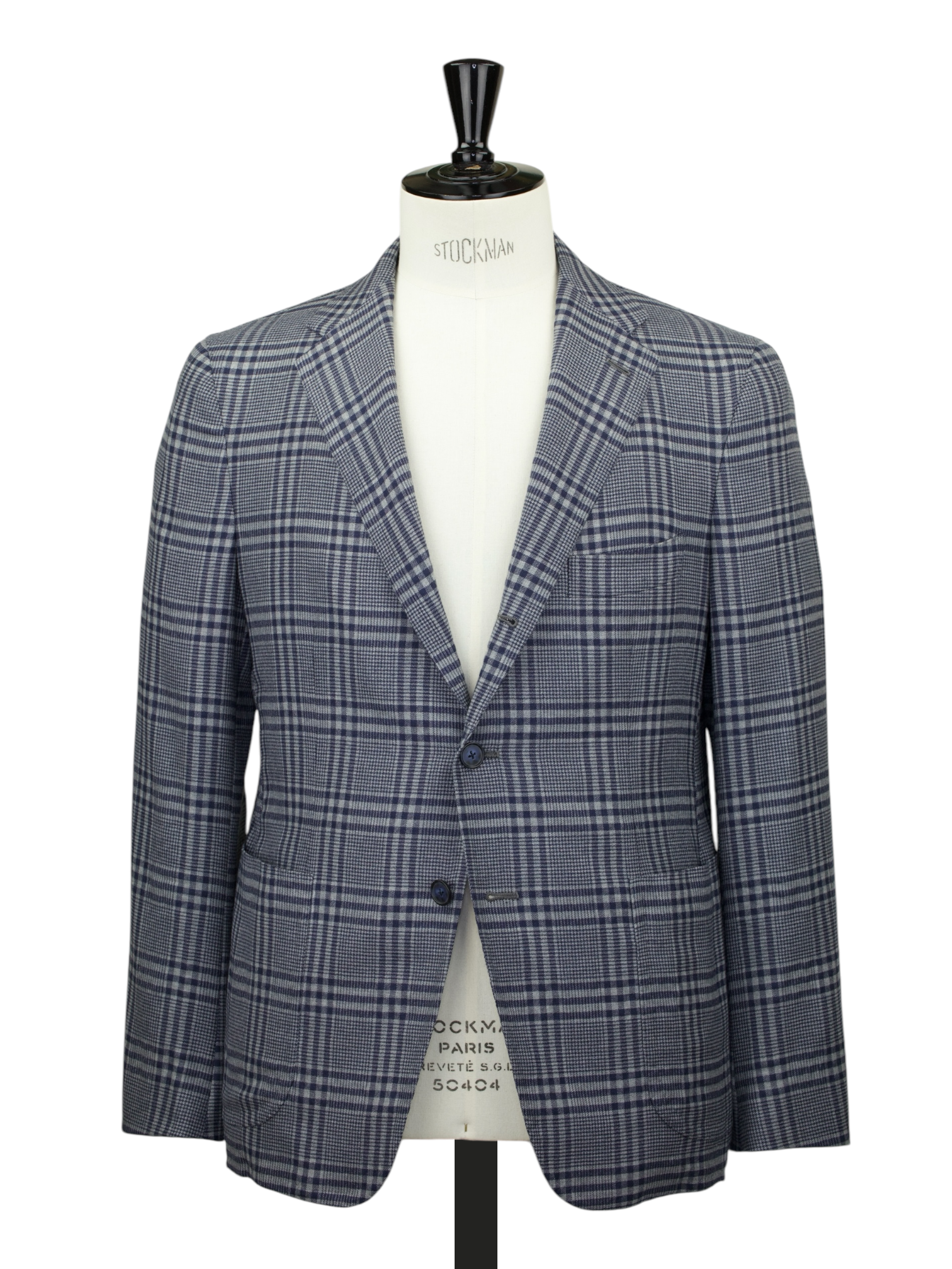 Mauro Blasi Light Grey Cashmere & Stretch Glenplaid Jacket