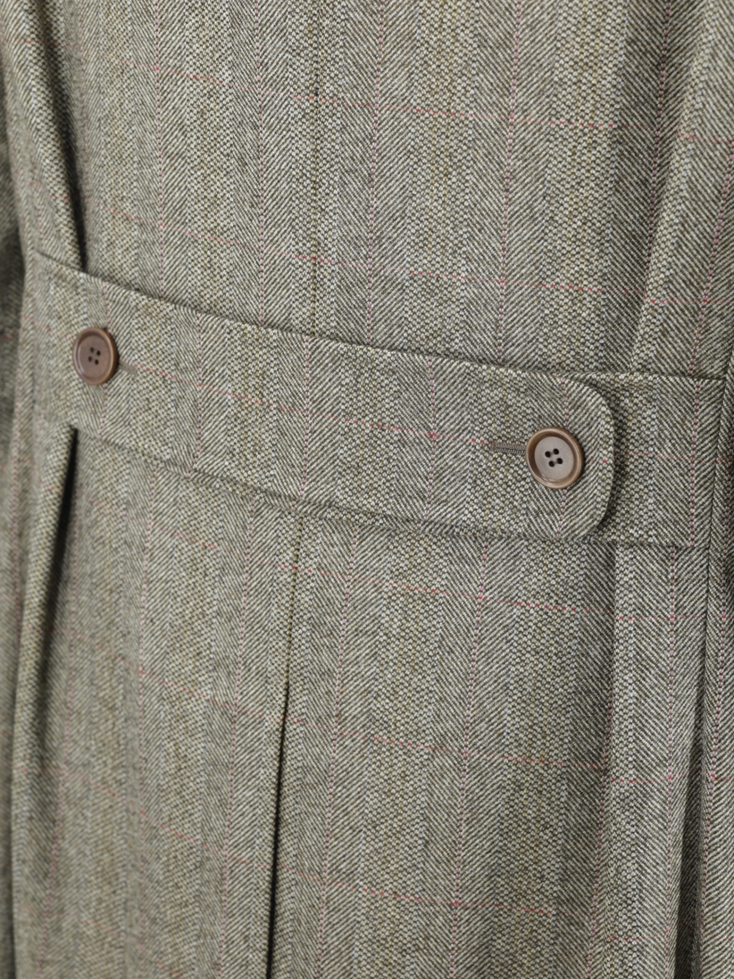 Canali Brown & Multicolor Pure Wool British-Style Covert Coat