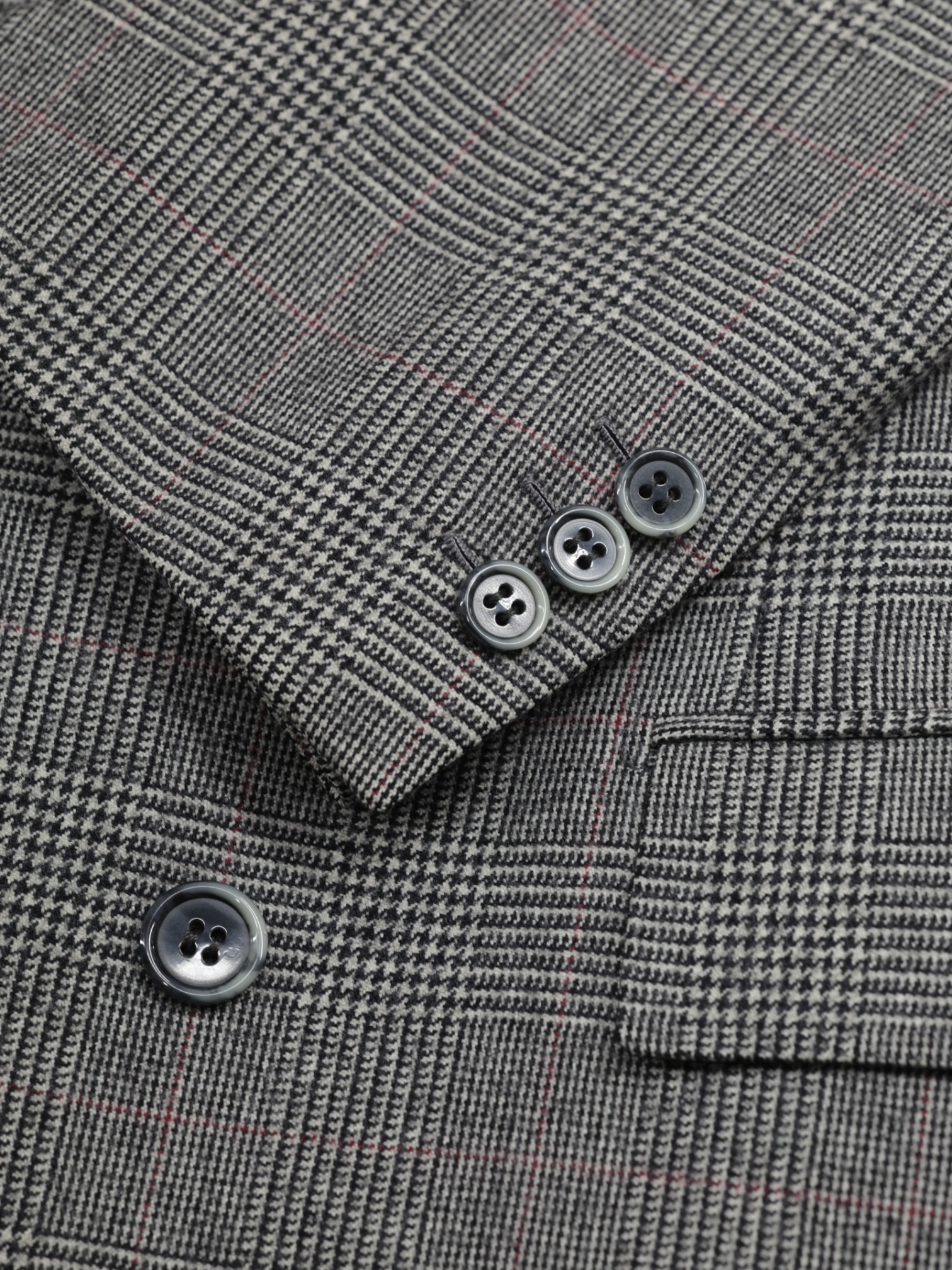 Brioni Grey & Red Double Breasted Prince of Wales Roman-Style Suit