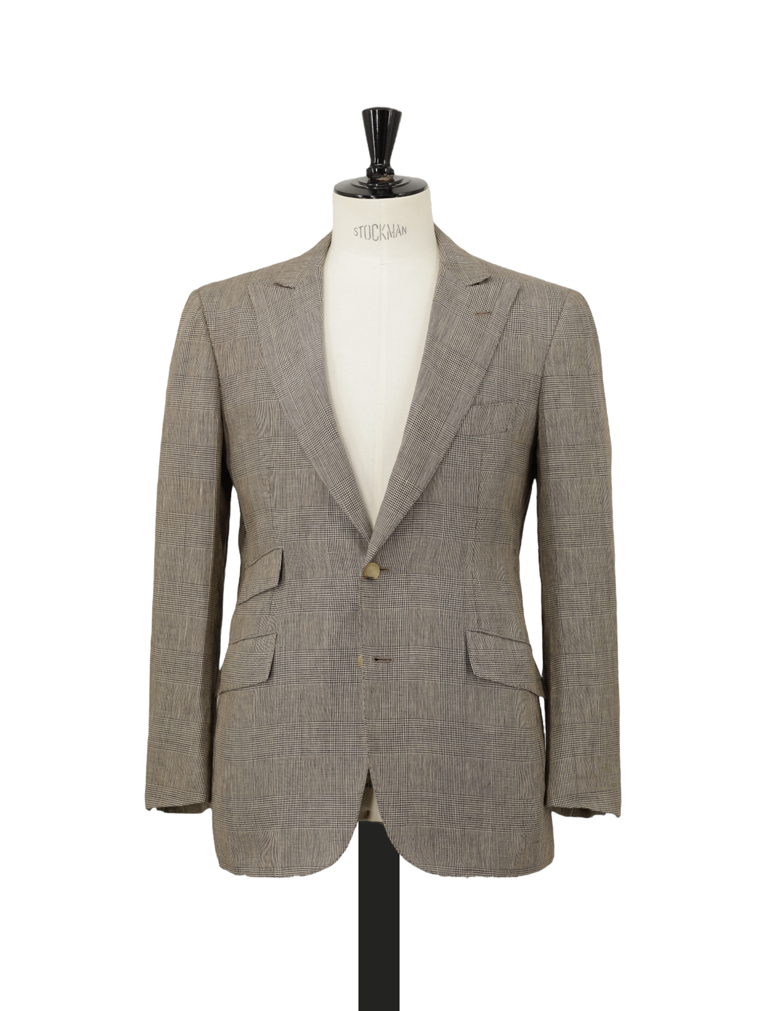 Cesare Attolini Light Brown Pure-Linen Prince of Wales Jacket